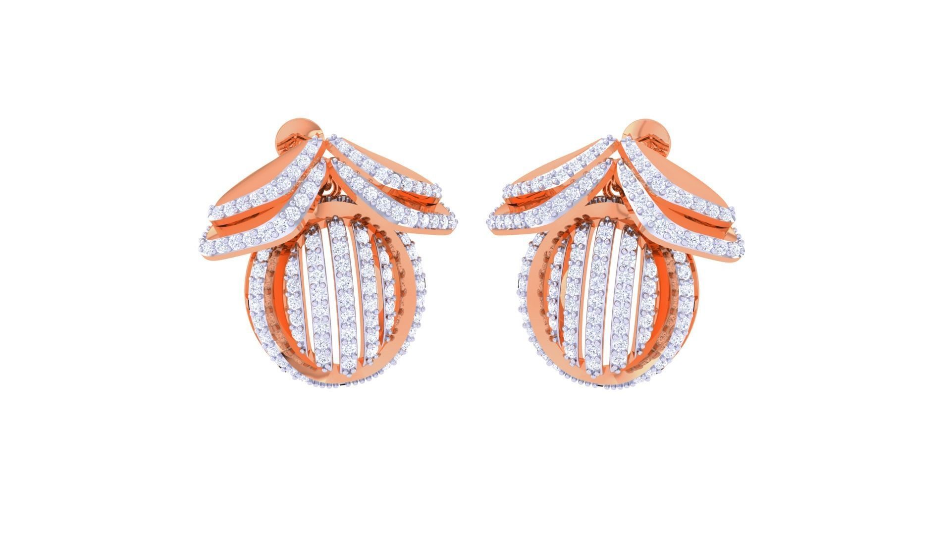 Women Pendant Earrings set 3dm stl obj gltf glb 3mf renders 3D print model_4