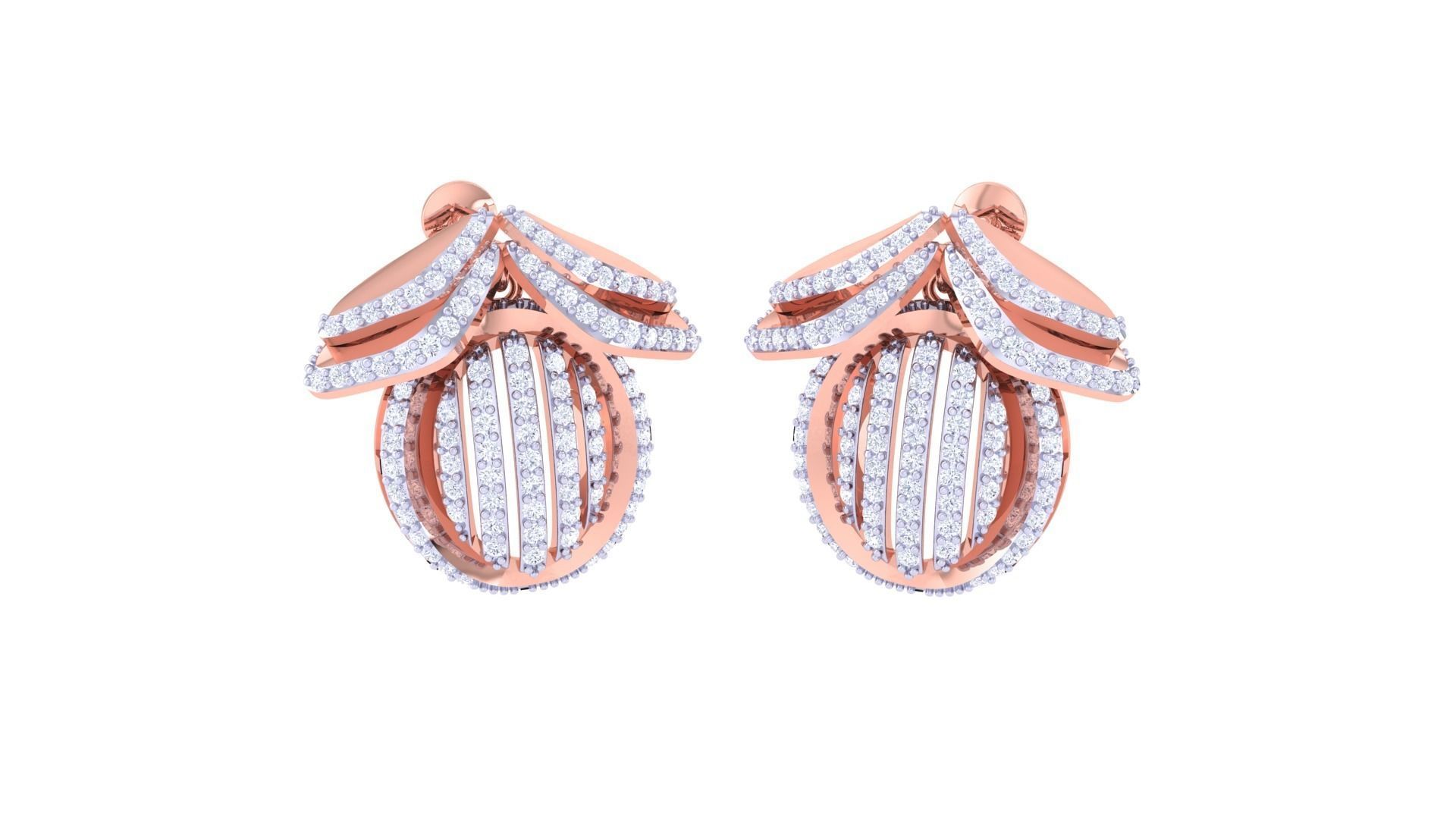 Women Pendant Earrings set 3dm stl obj gltf glb 3mf renders 3D print model_3