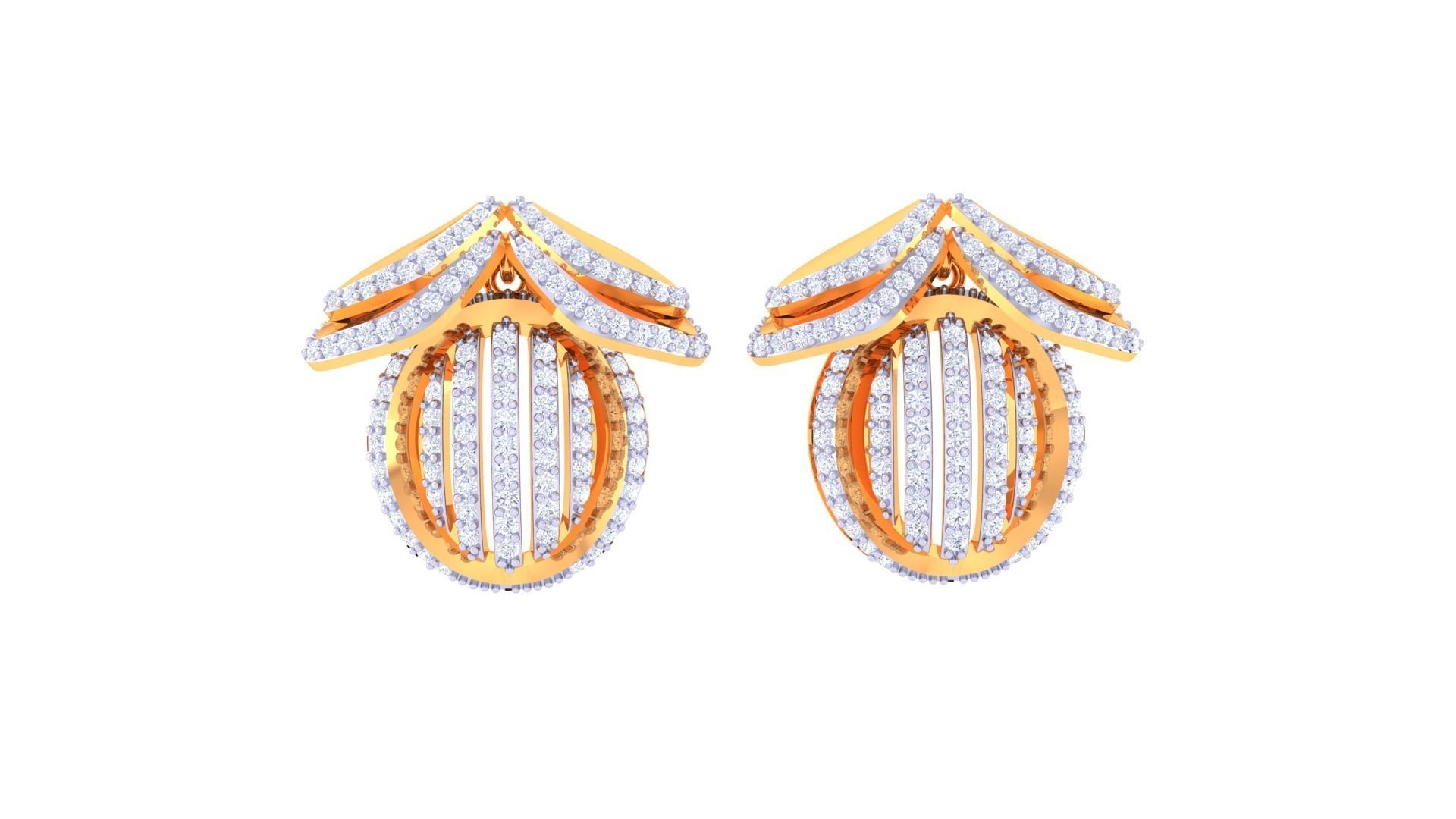 Women Pendant Earrings set 3dm stl obj gltf glb 3mf renders 3D print model_10