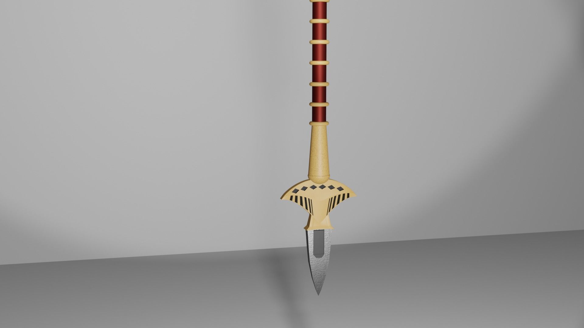 Double Sided Spear Low-poly 3D model_2