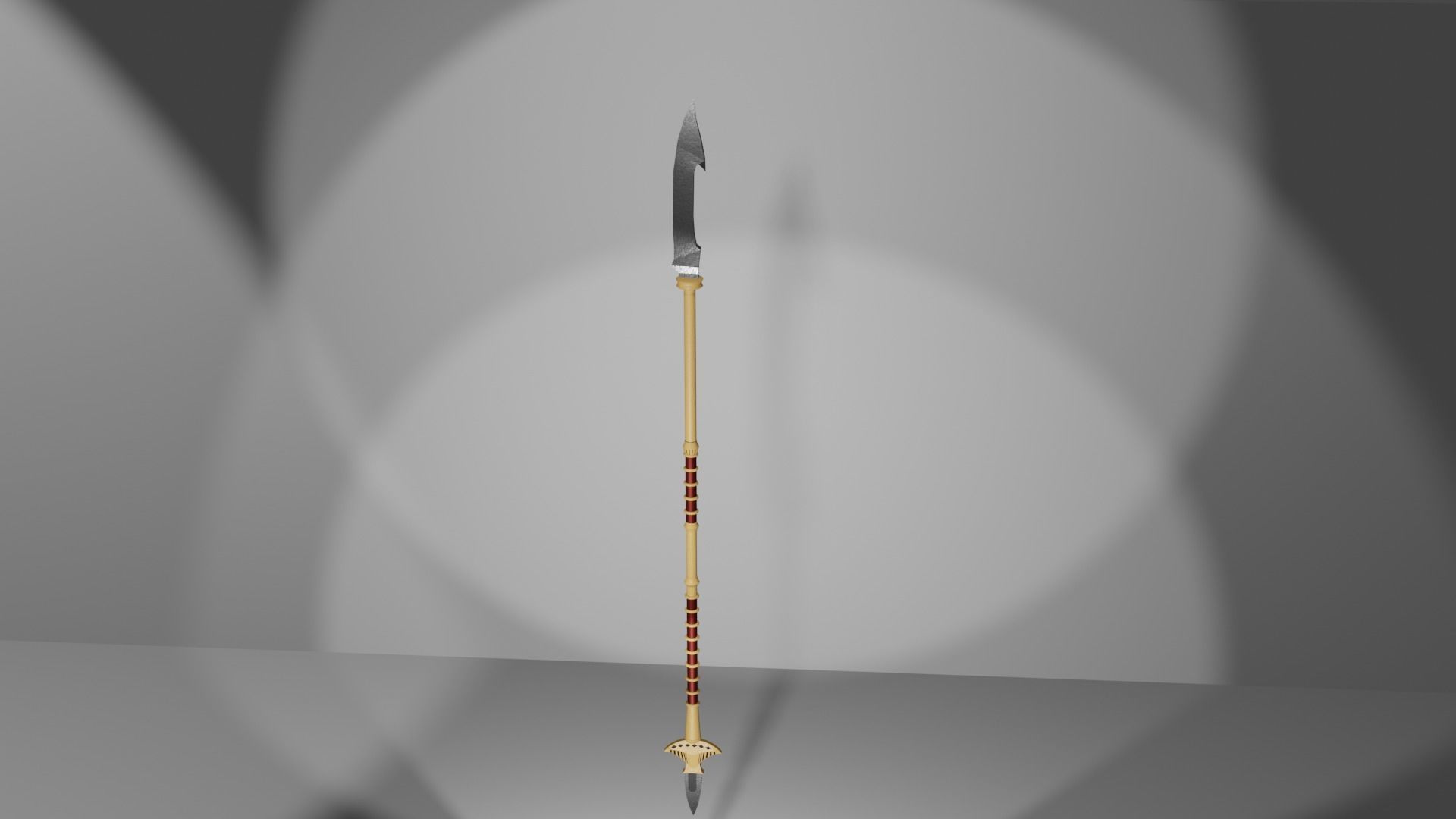 Double Sided Spear Low-poly 3D model_1