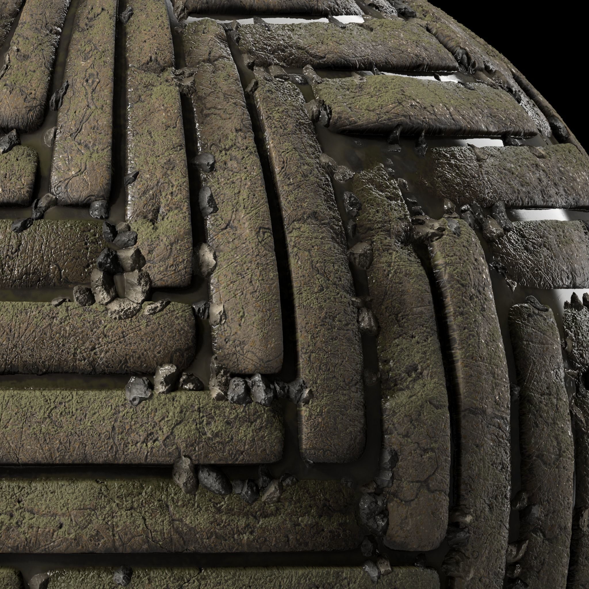 Pavement Materials 31- Paving By Water and Mud 4k Seamless Sbsar Texture_2