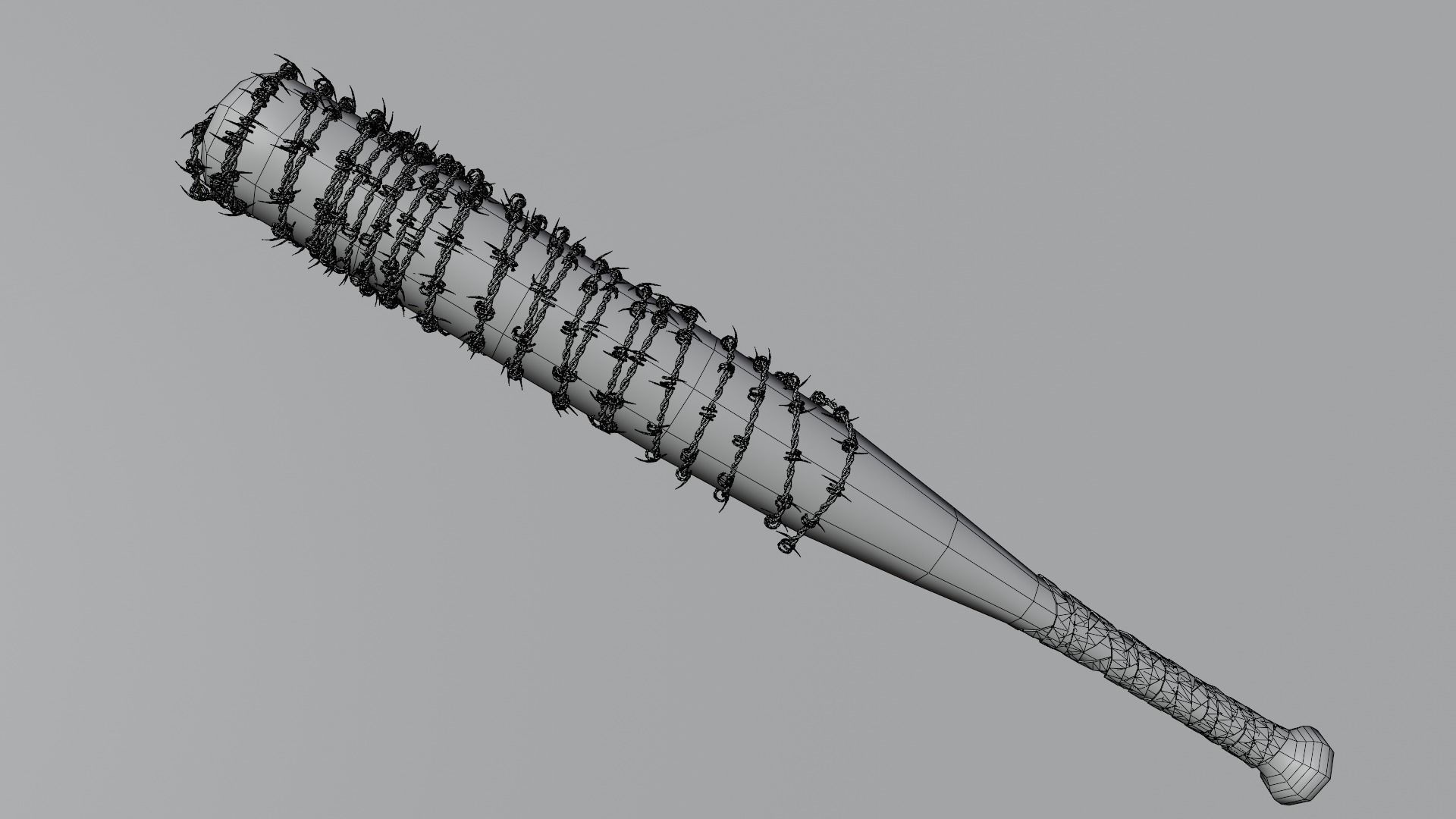 BaseBall Bat with Barbwire Free low-poly 3D model_5