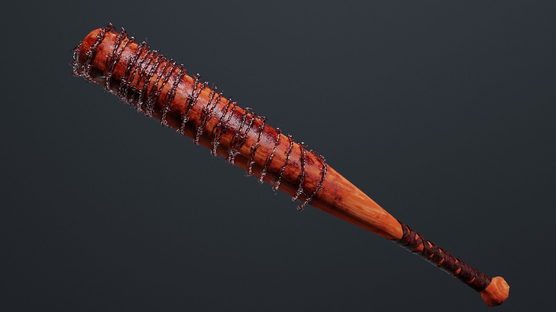 BaseBall Bat with Barbwire Free low-poly 3D model_7