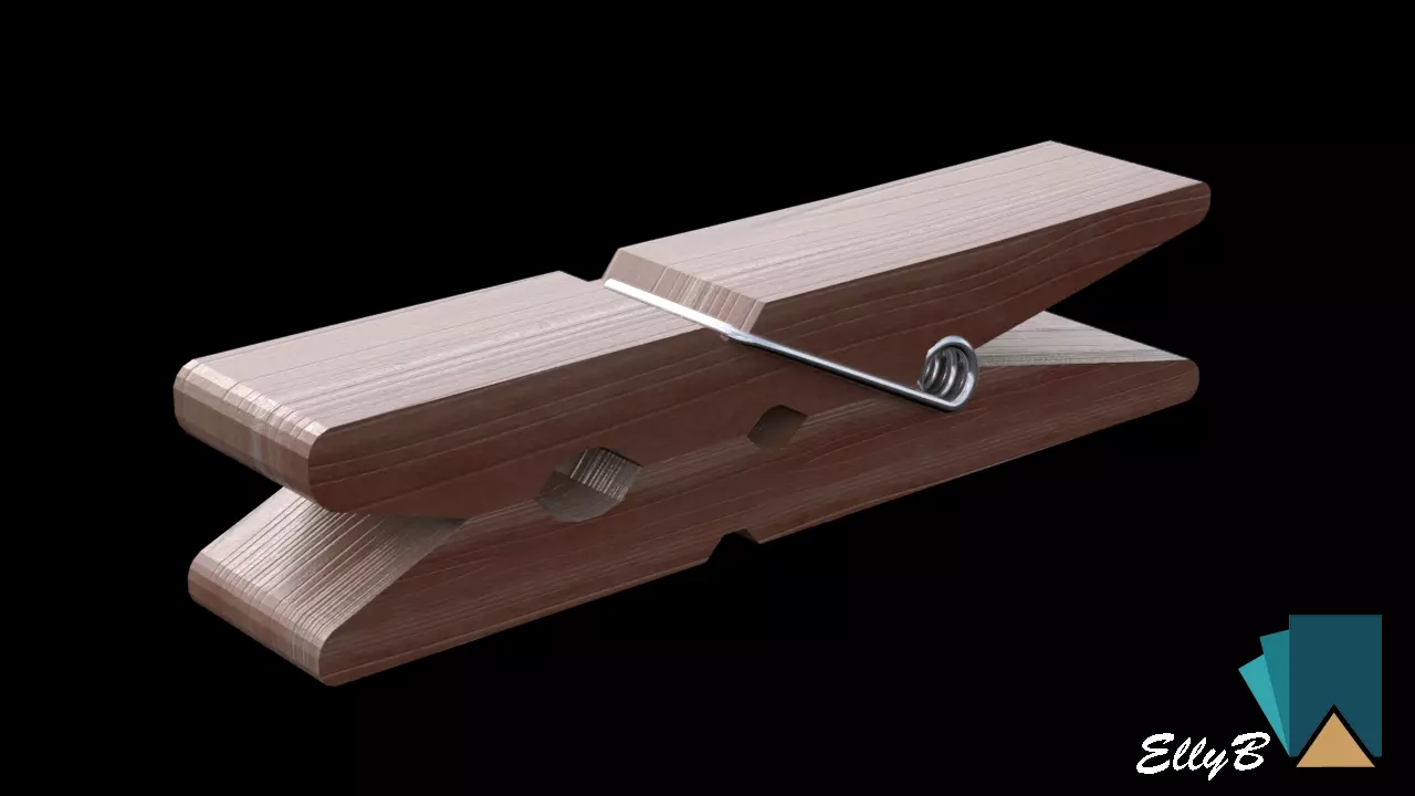 Simple clothespin 3D model