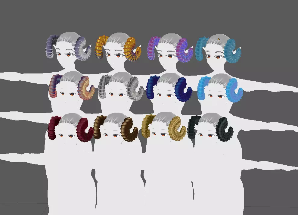 12 Ram horns 3D model_0