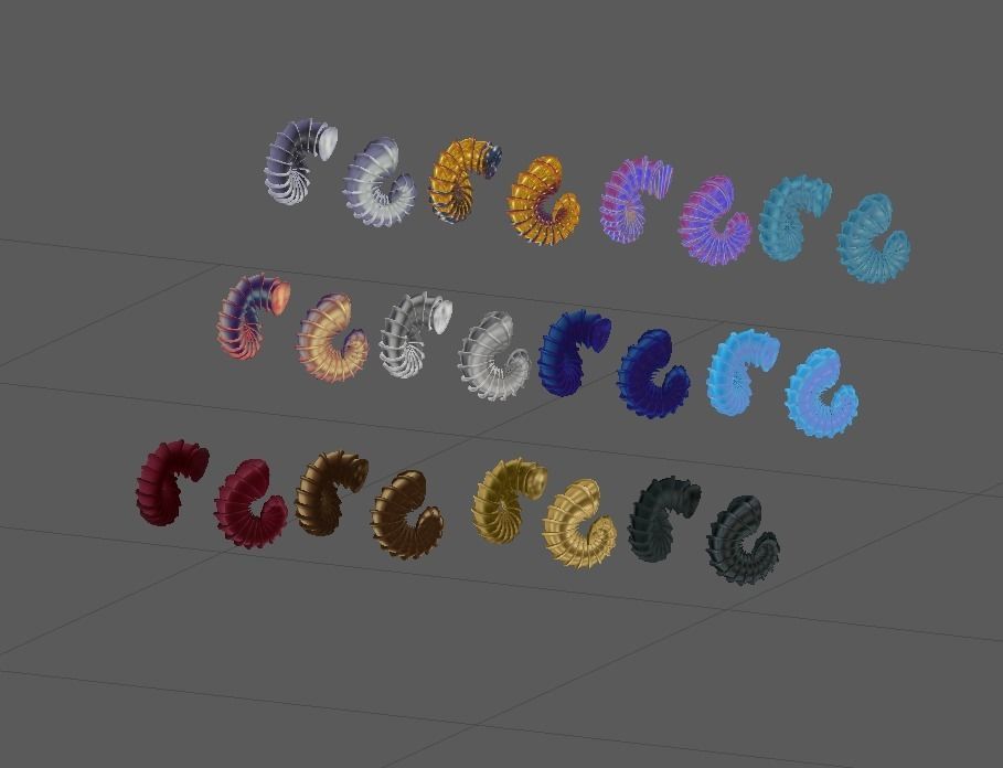 12 Ram horns 3D model_1