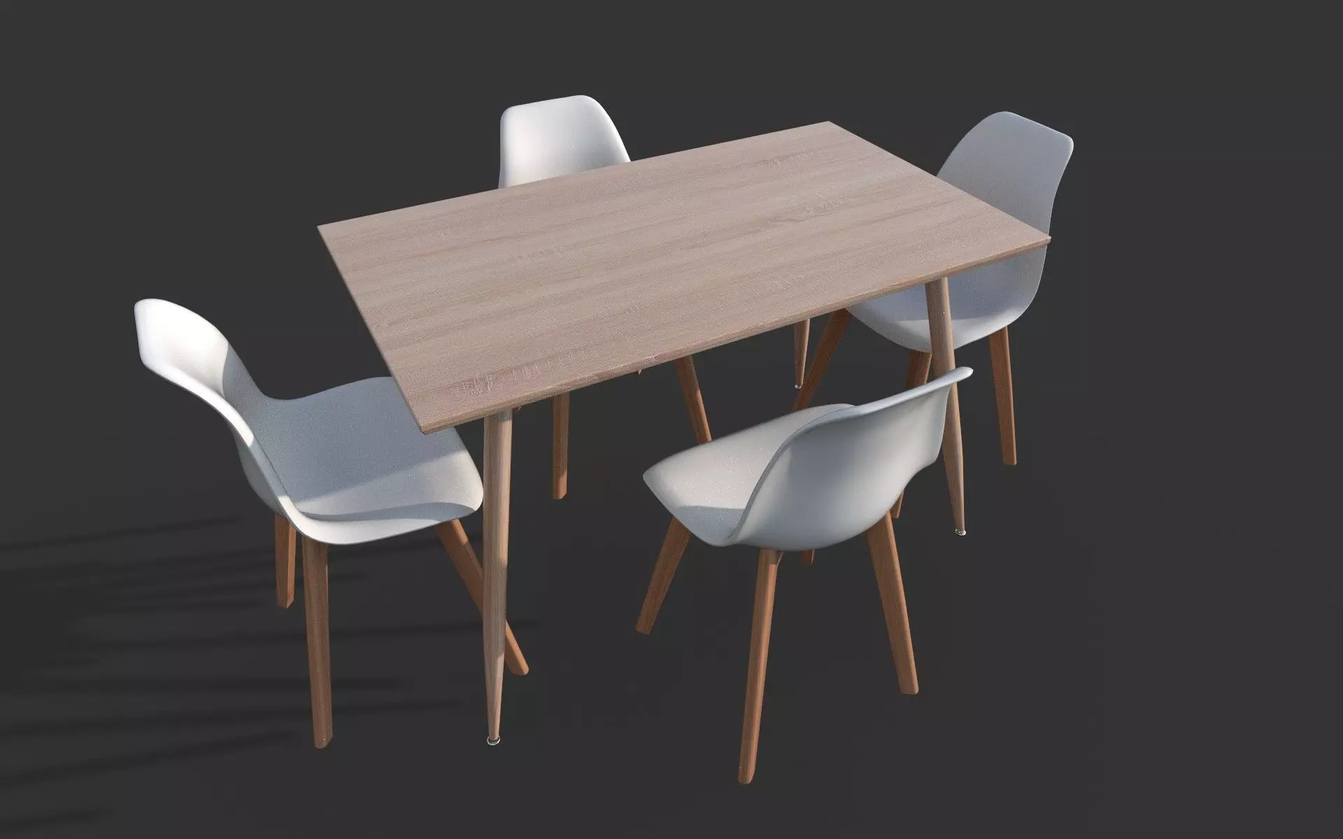 Dining Table Low-poly 3D model_0