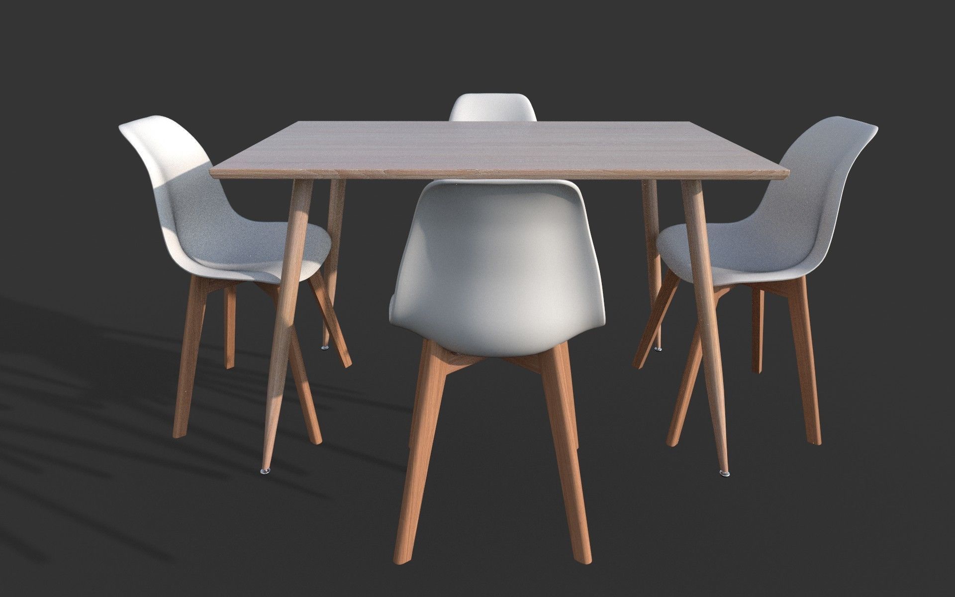 Dining Table Low-poly 3D model_1