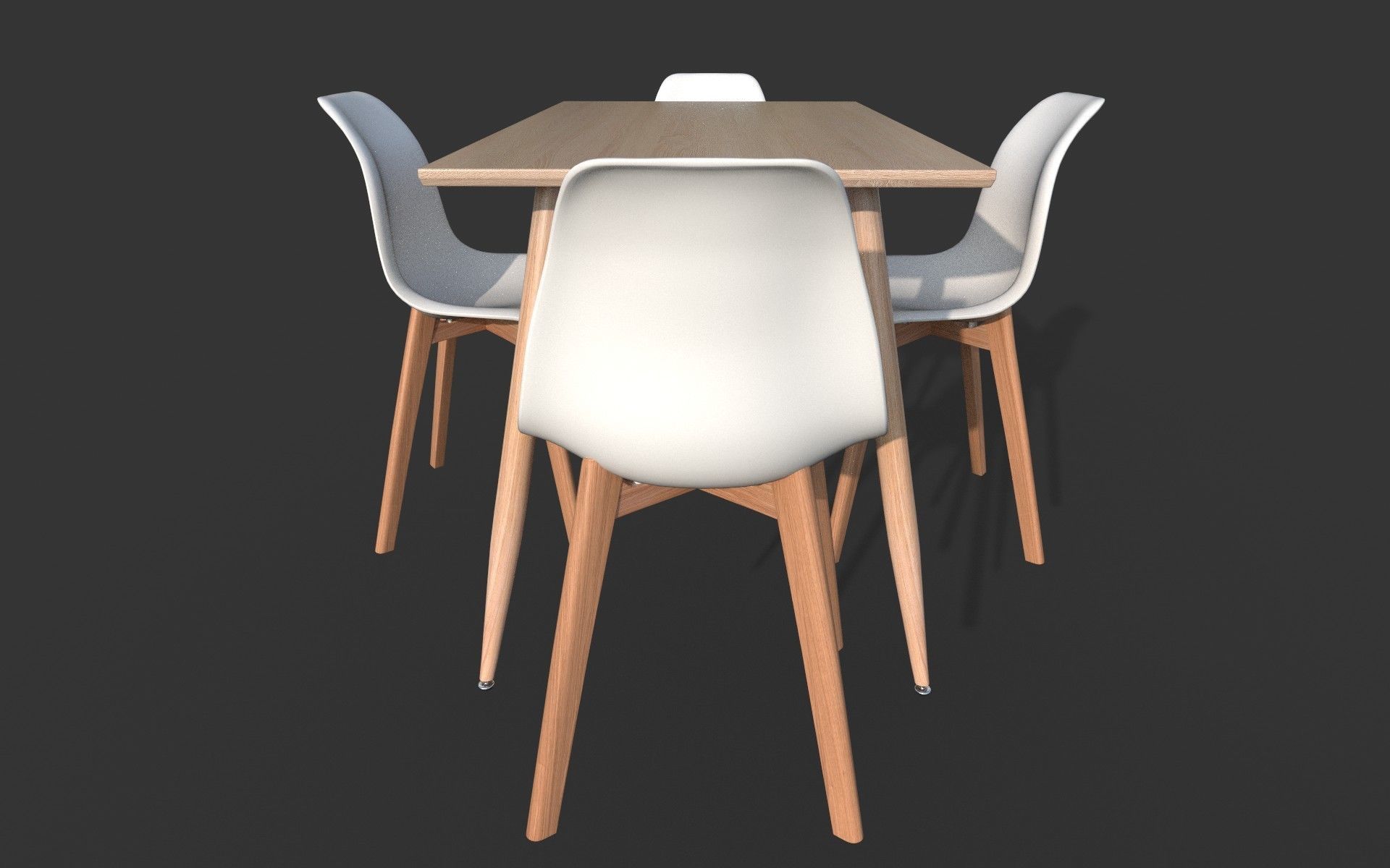 Dining Table Low-poly 3D model_3
