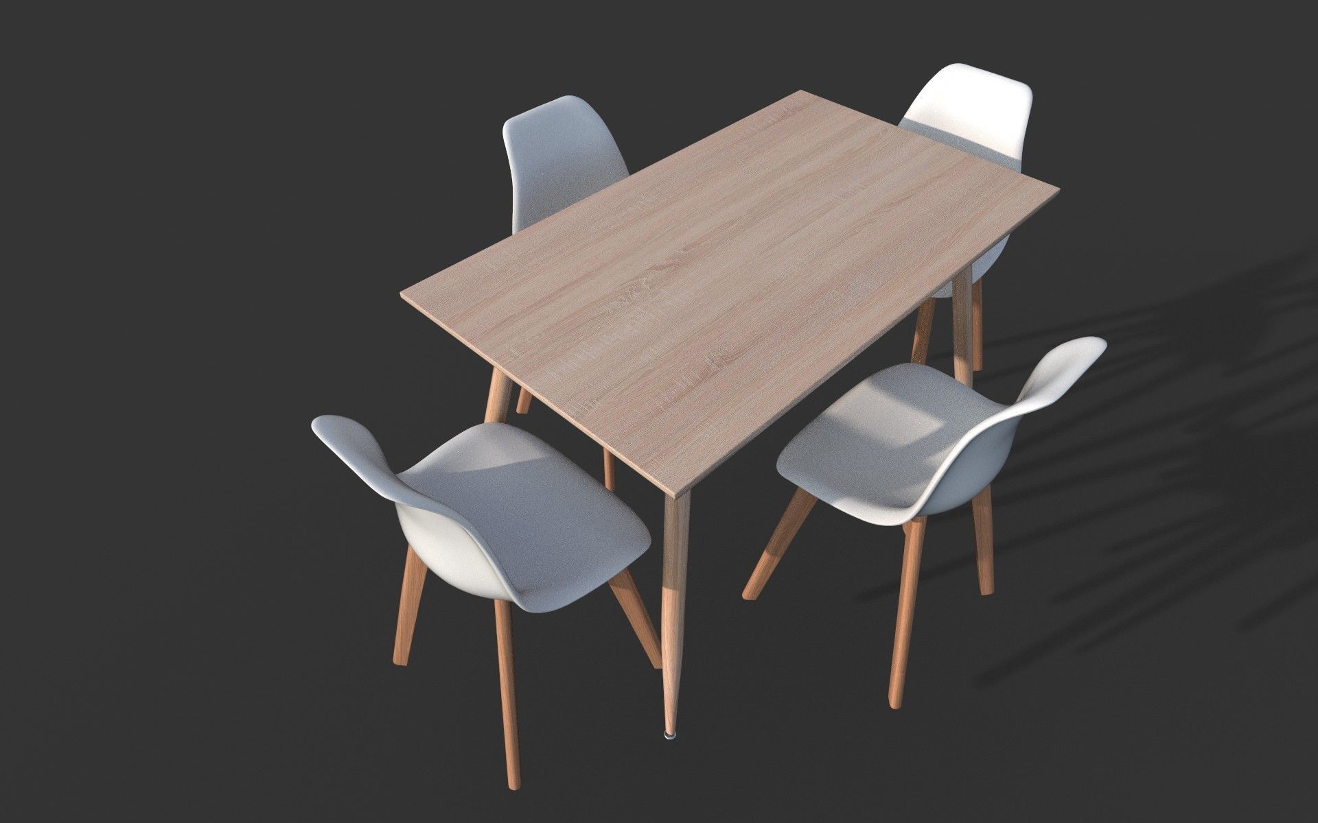 Dining Table Low-poly 3D model_4