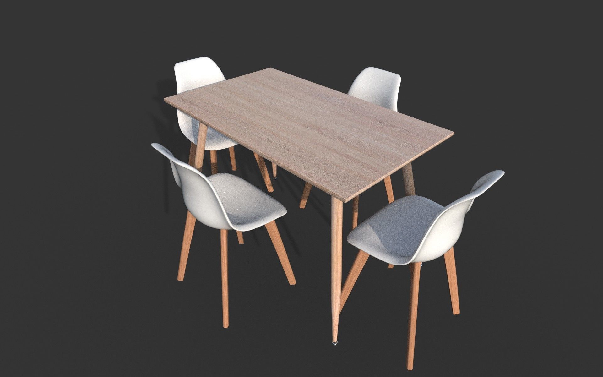 Dining Table Low-poly 3D model_2