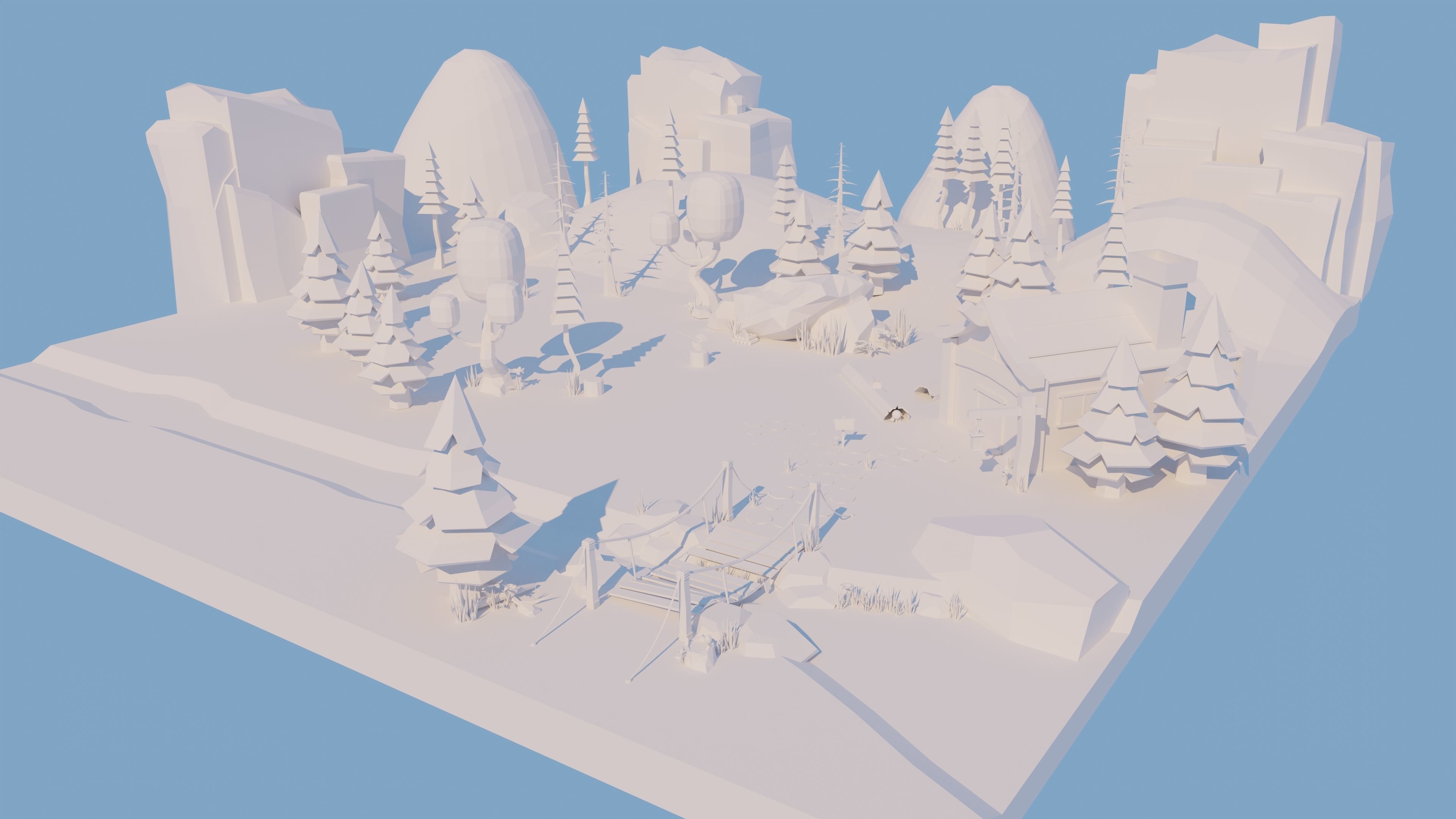 Low Poly Environment Low-poly 3D model_4