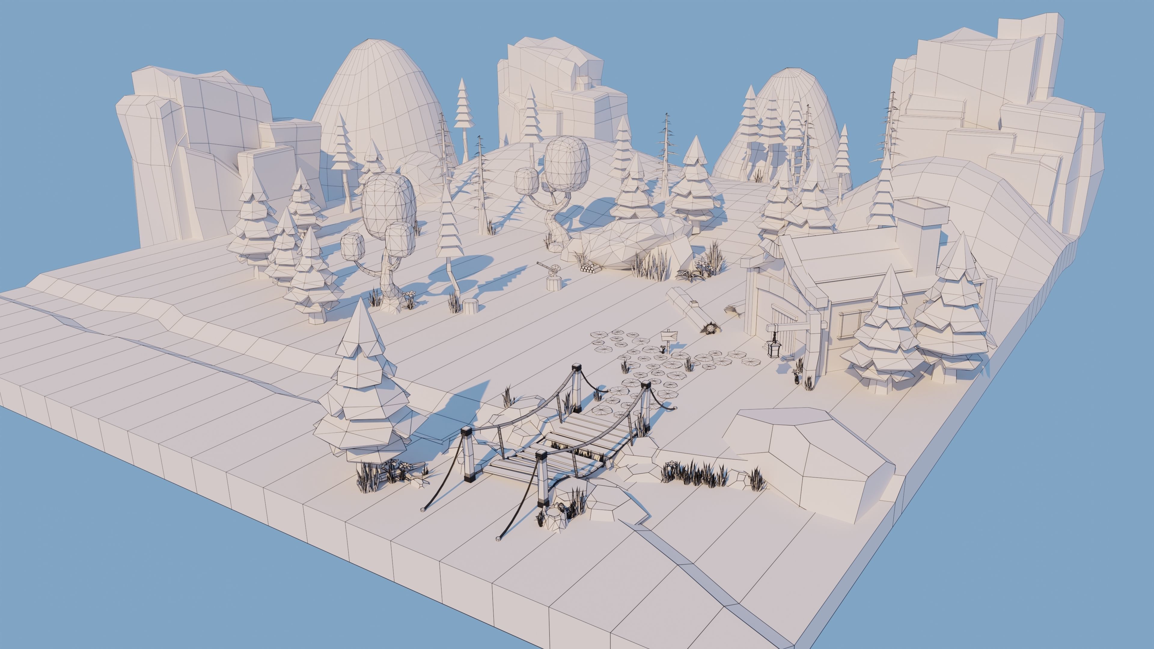 Low Poly Environment Low-poly 3D model_5