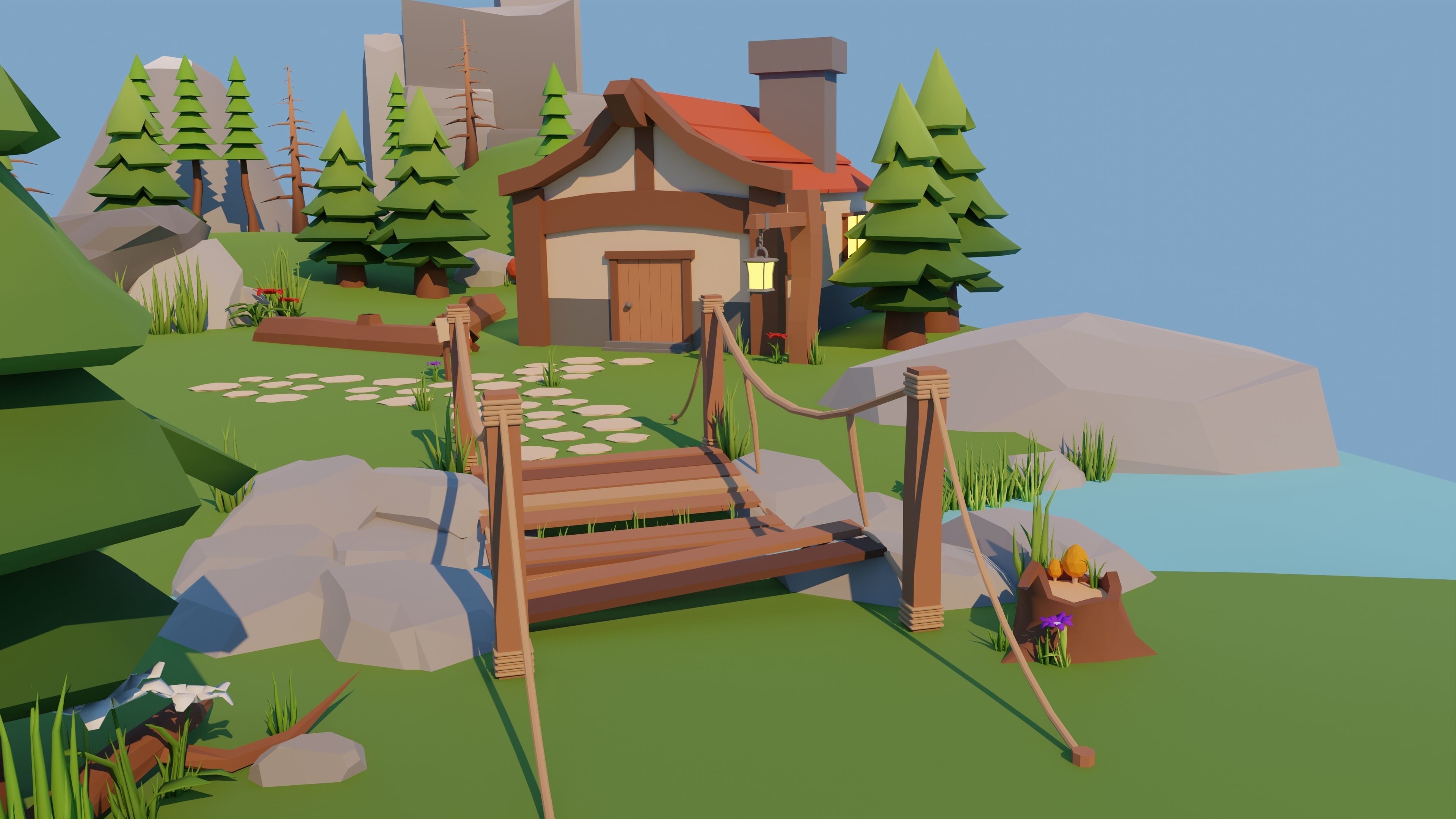 Low Poly Environment Low-poly 3D model_3