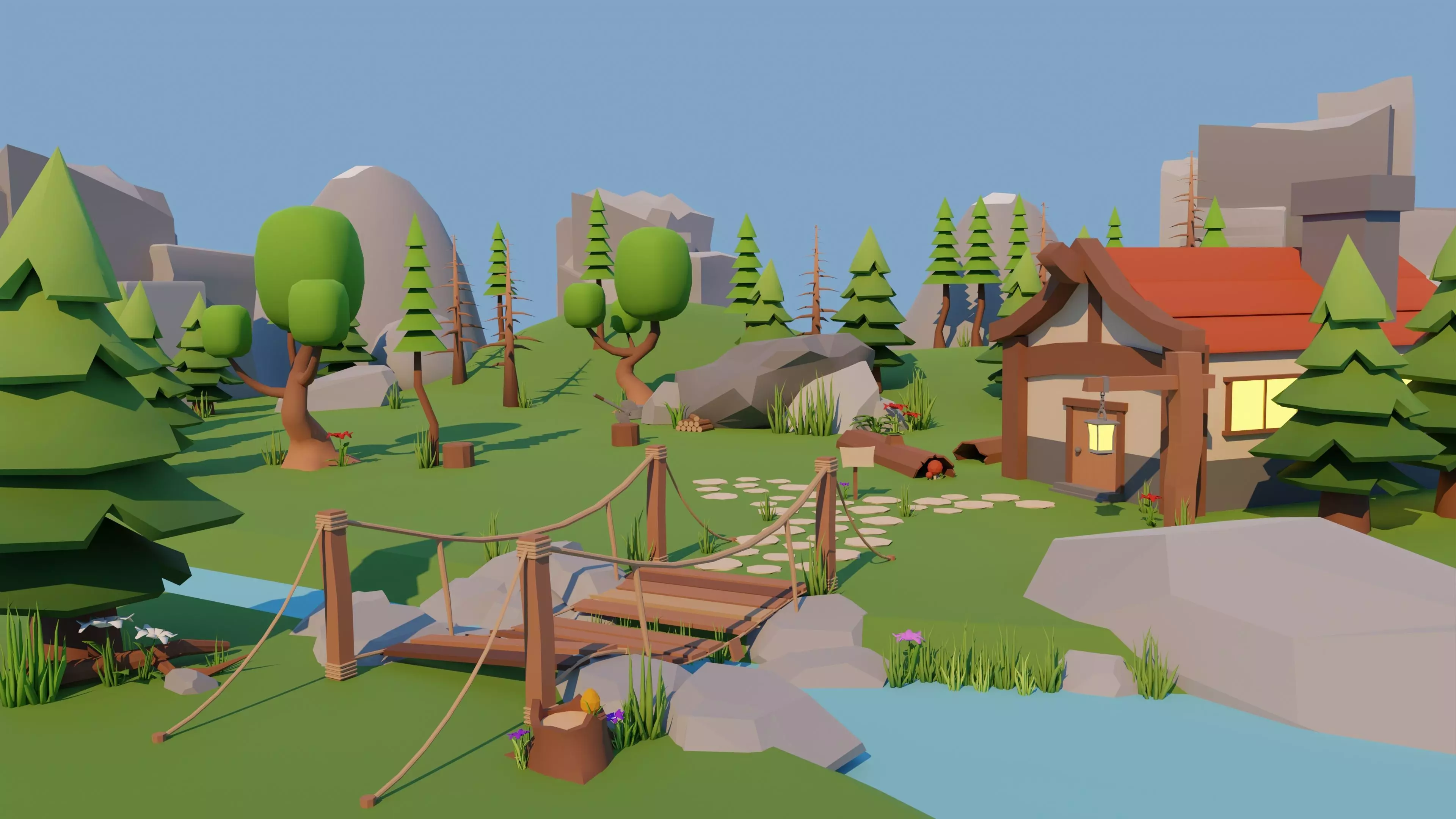 Low Poly Environment Low-poly 3D model_0