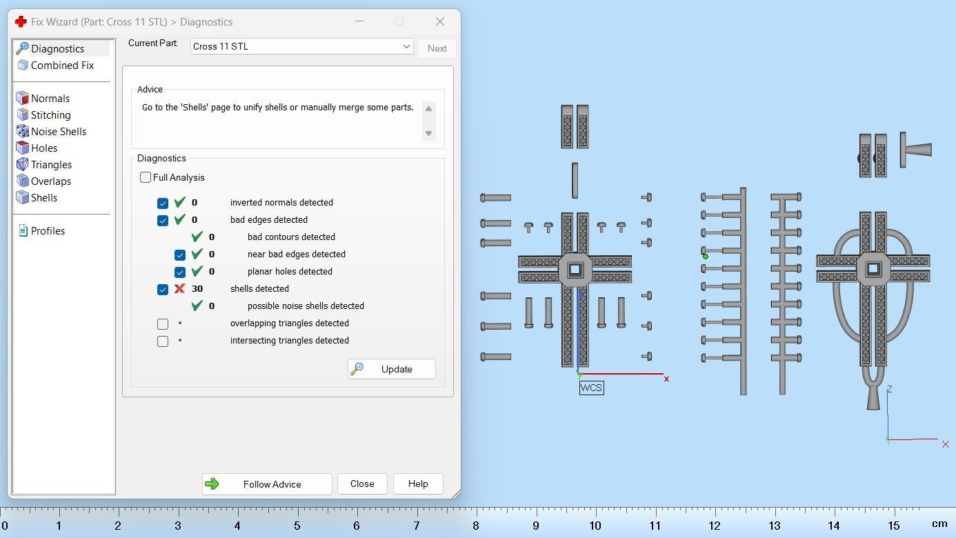Pendant Cross with Diamonds N123 3D print model_15