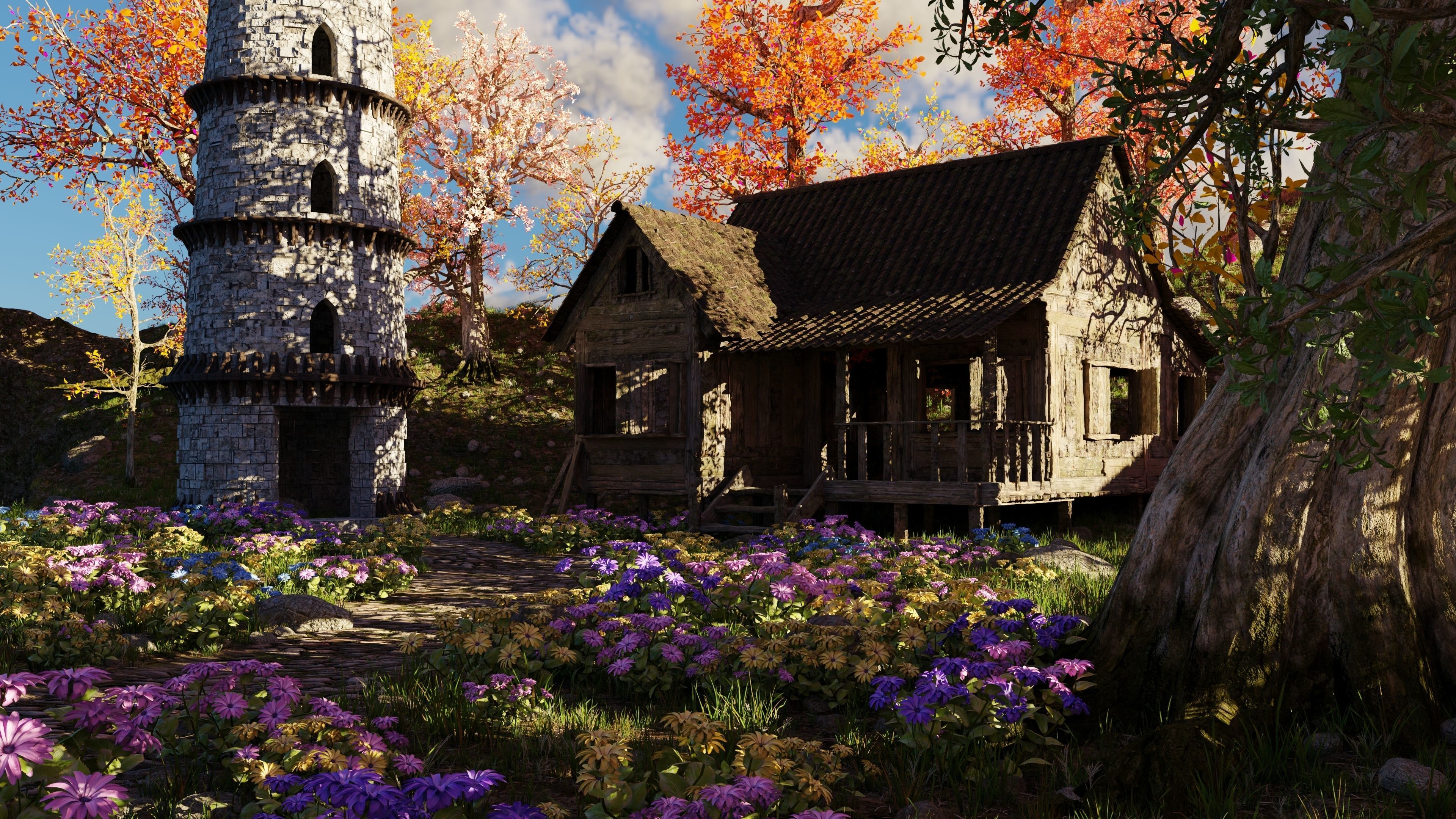 Tower Scene 3D model_2