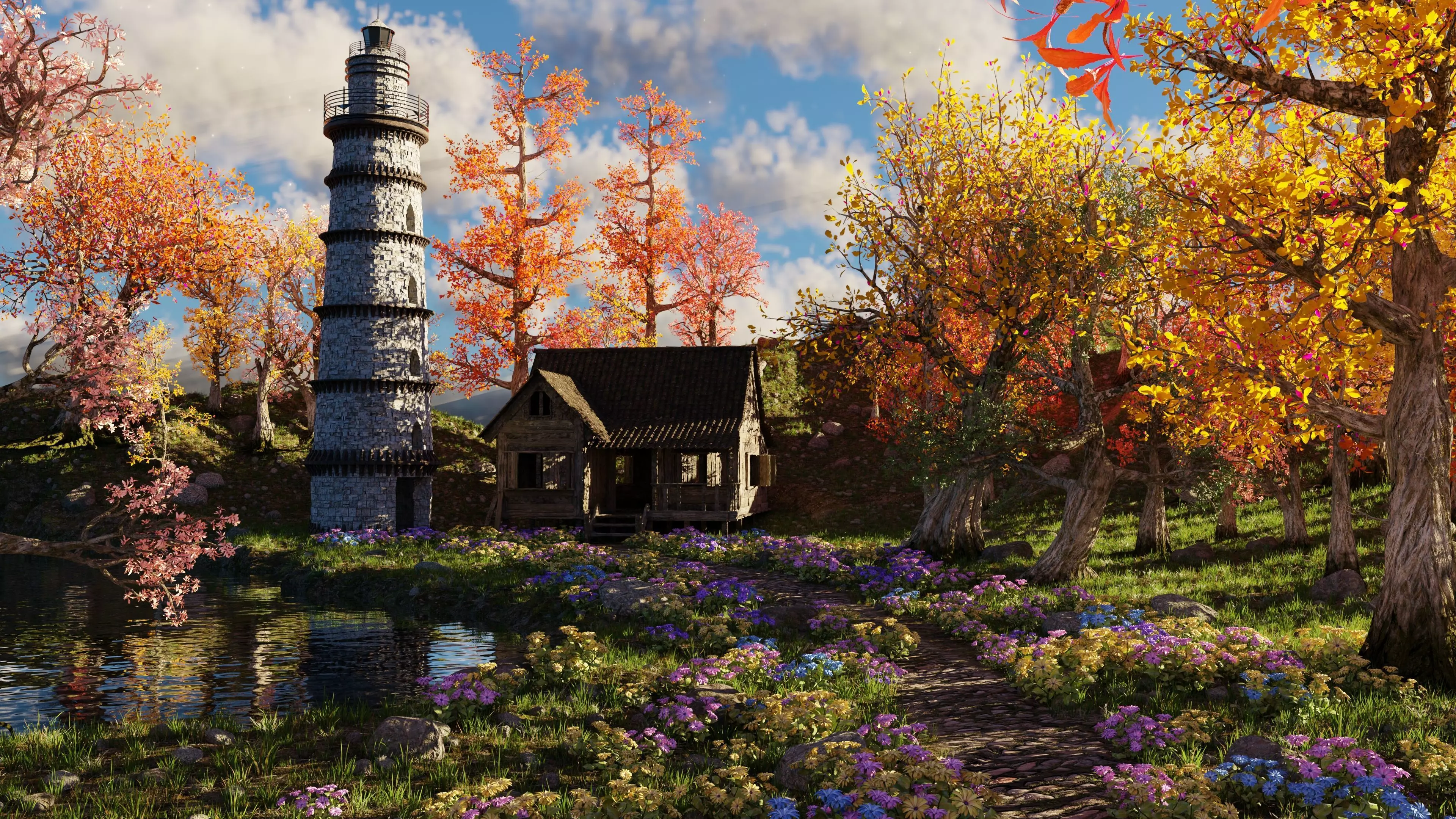 Tower Scene 3D model_0