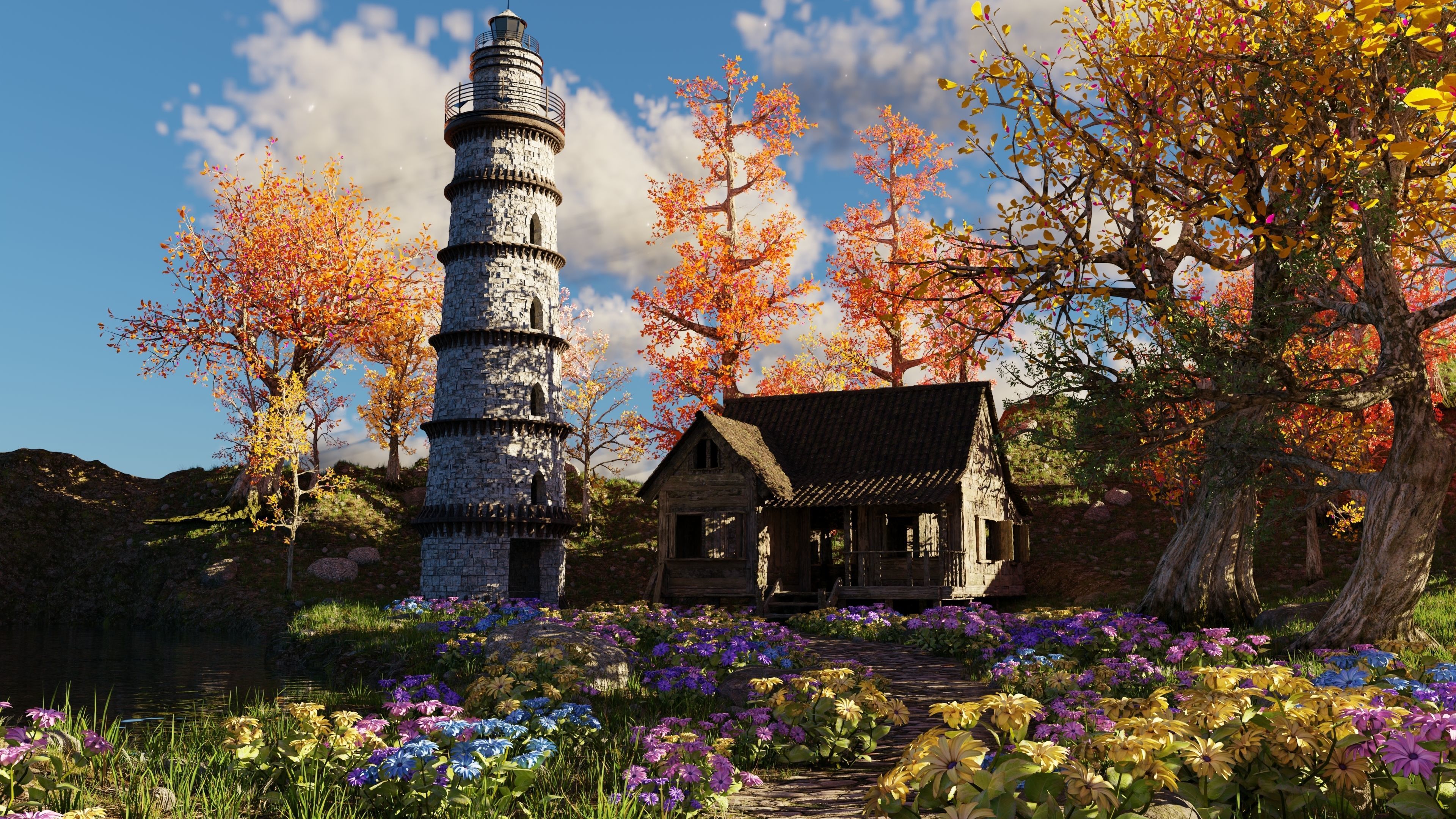 Tower Scene 3D model_1