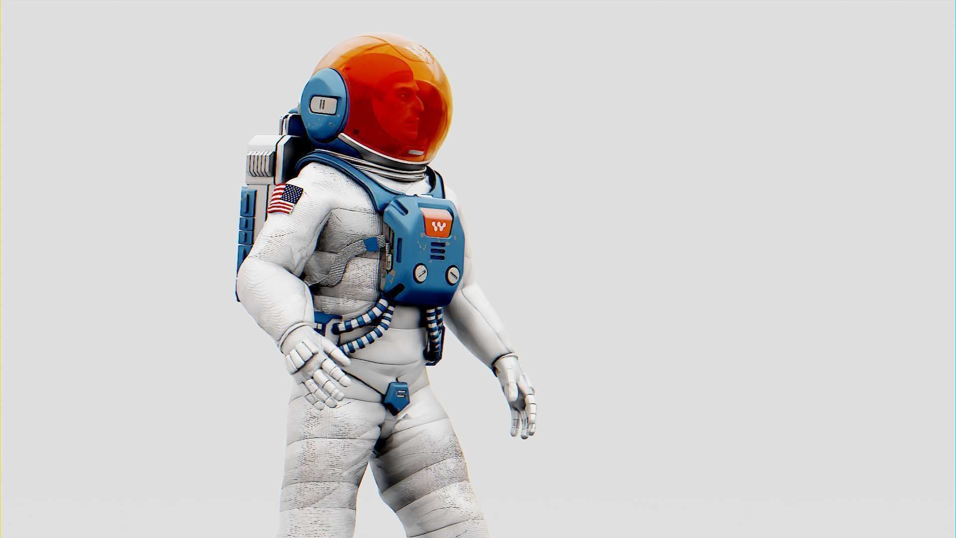MARS COLONY ASTRONAUT RIGGED 3D model_27