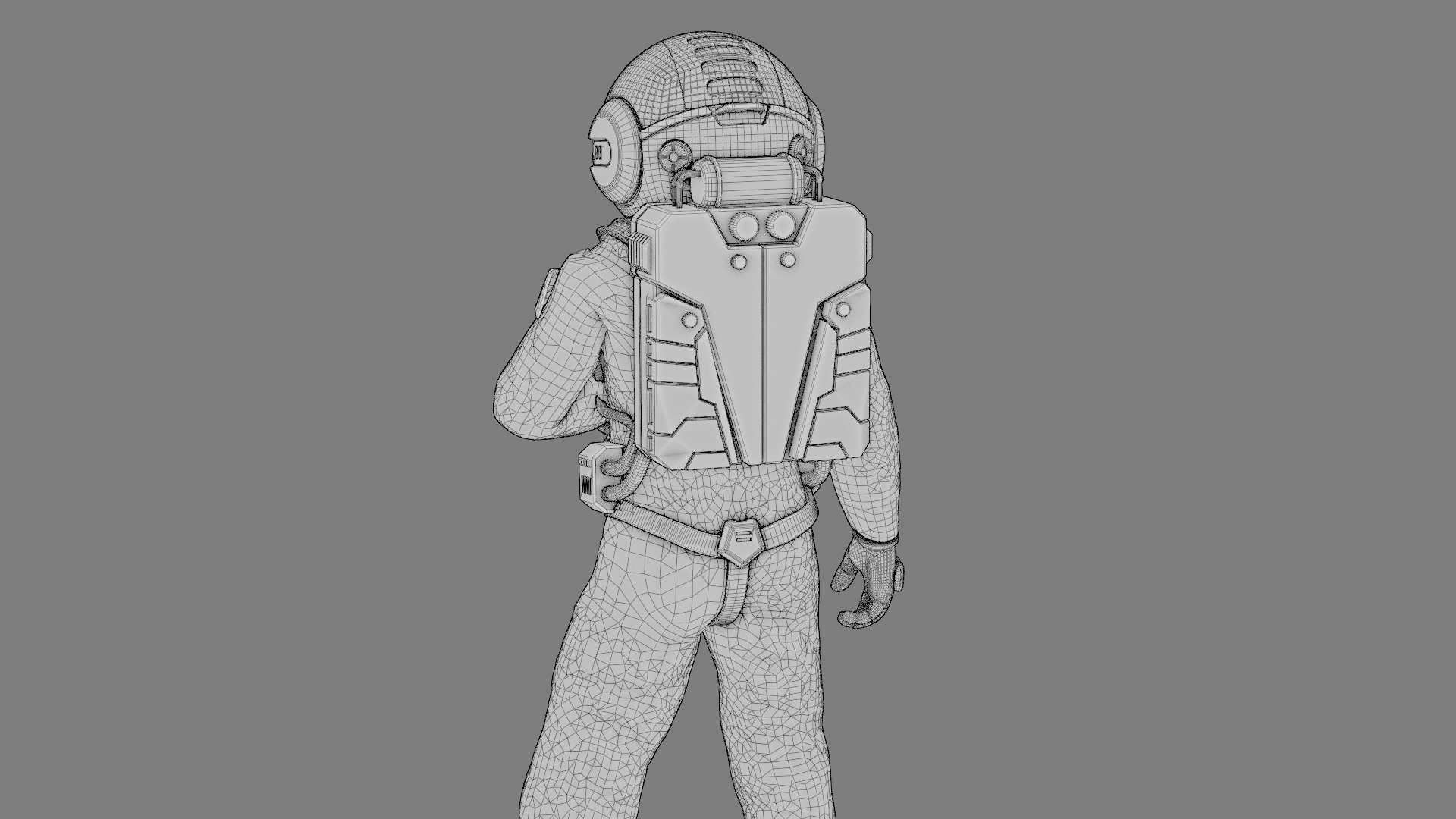 MARS COLONY ASTRONAUT RIGGED 3D model_37