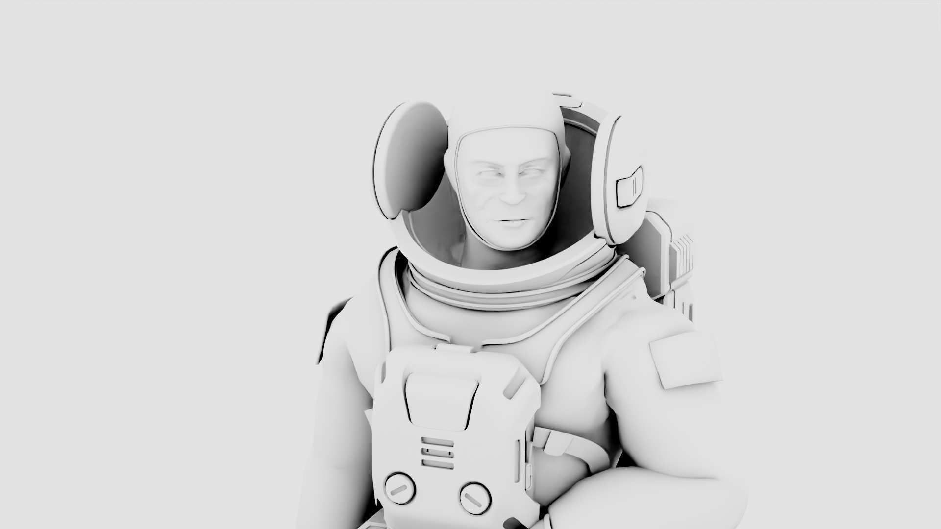 MARS COLONY ASTRONAUT RIGGED 3D model_35