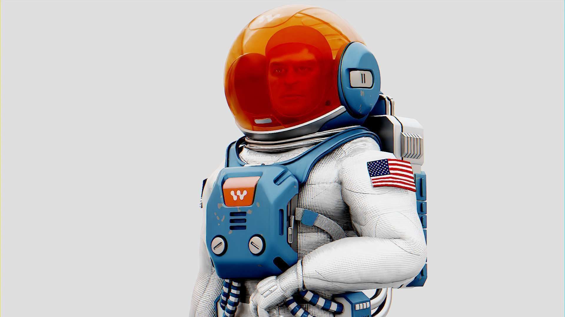 MARS COLONY ASTRONAUT RIGGED 3D model_1