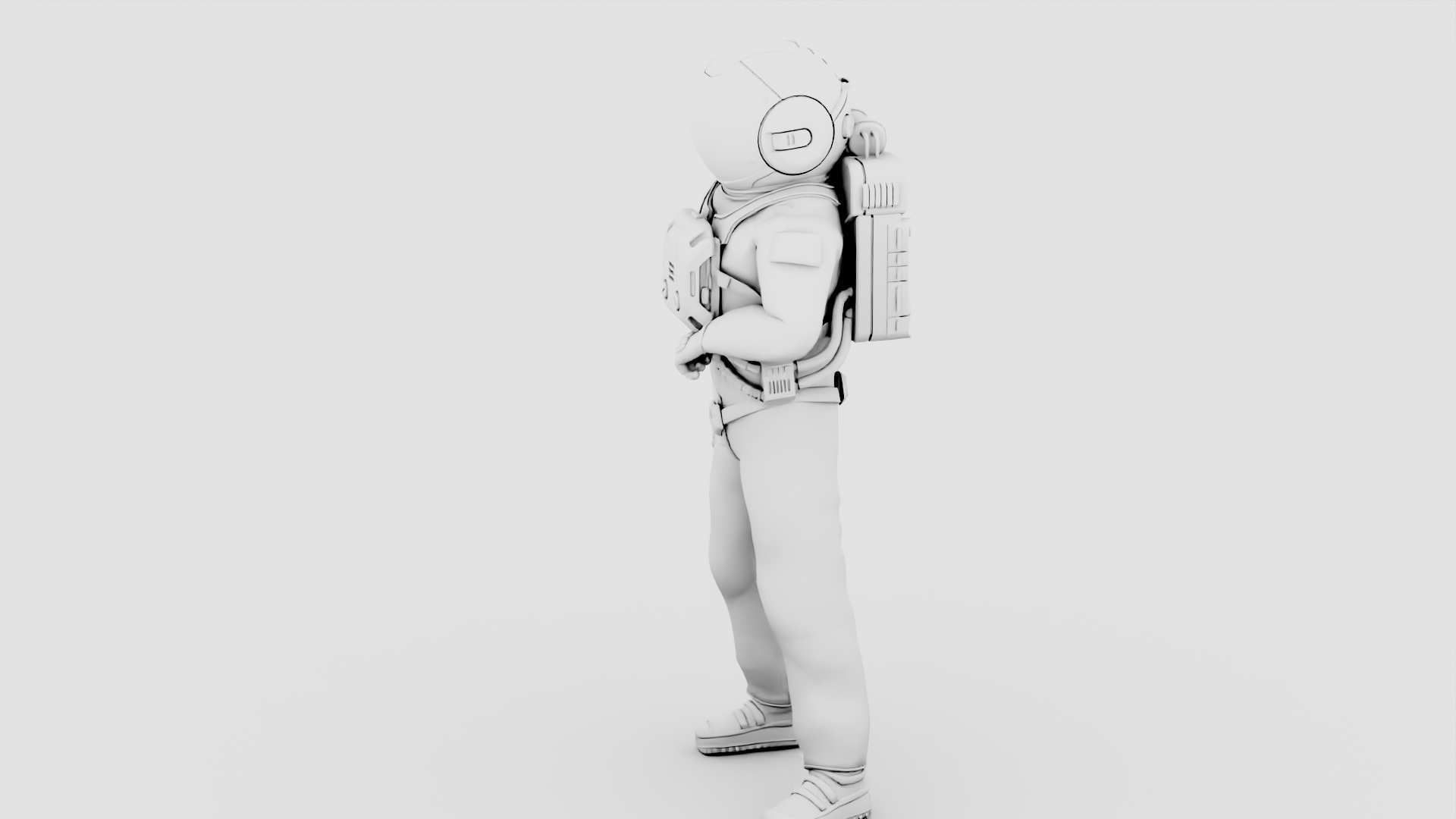 MARS COLONY ASTRONAUT RIGGED 3D model_32