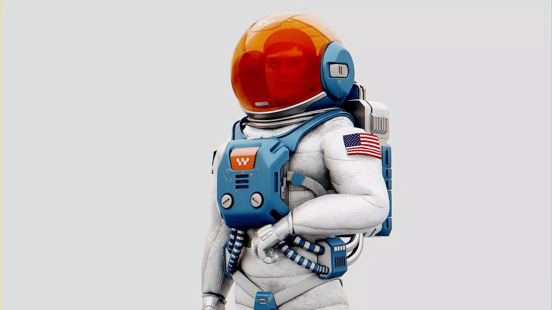MARS COLONY ASTRONAUT RIGGED 3D model_0