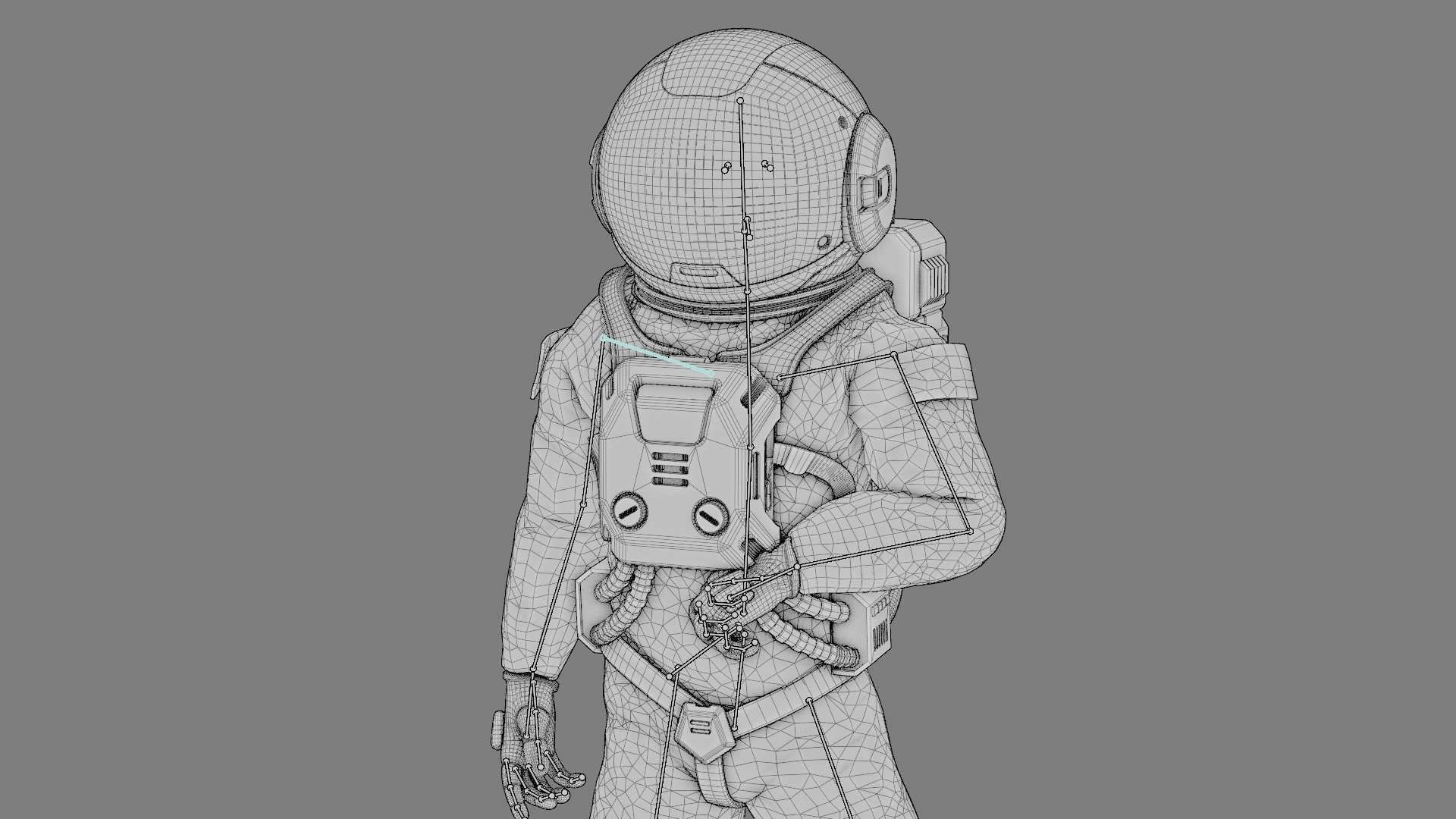 MARS COLONY ASTRONAUT RIGGED 3D model_36
