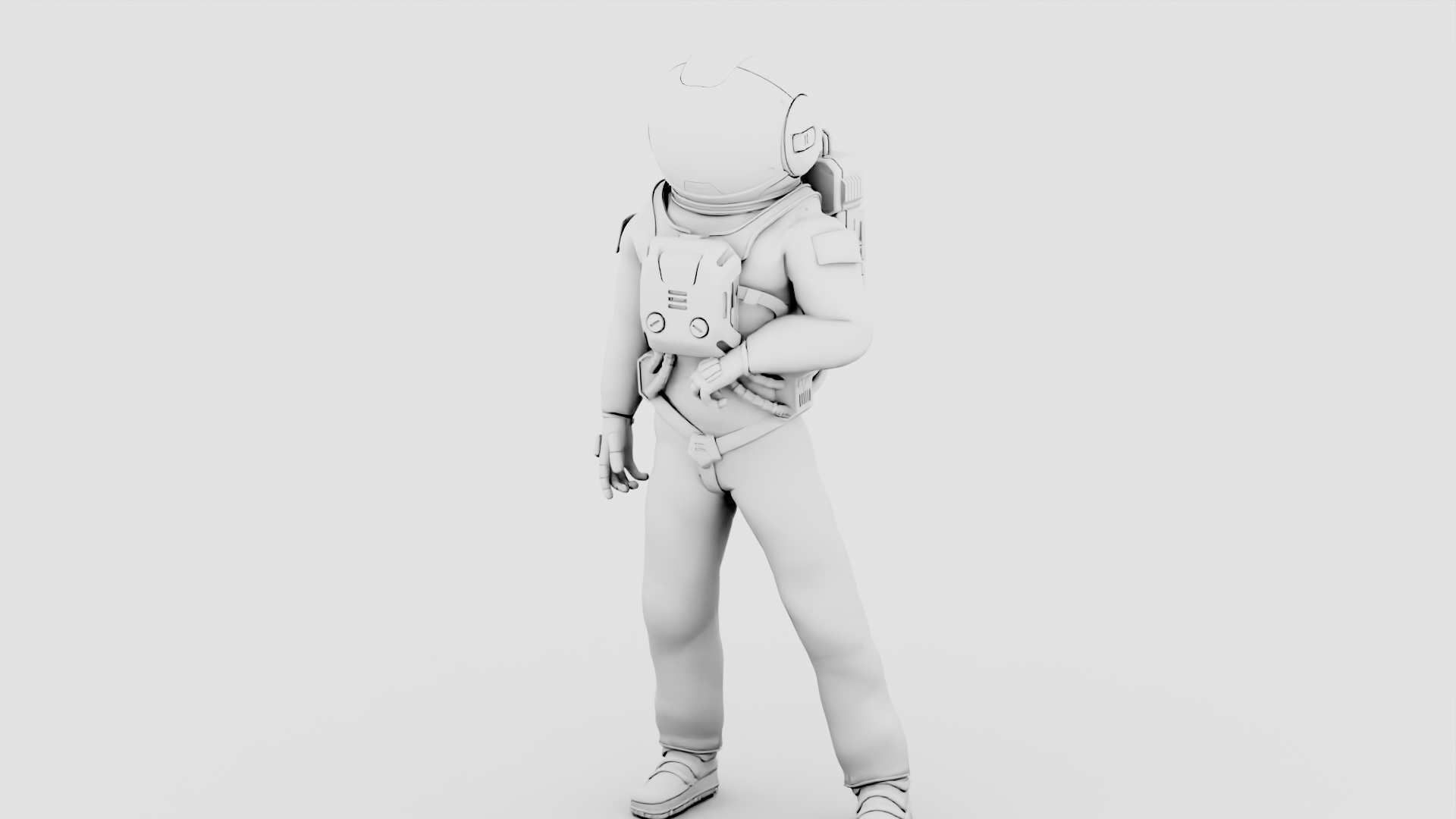 MARS COLONY ASTRONAUT RIGGED 3D model_31