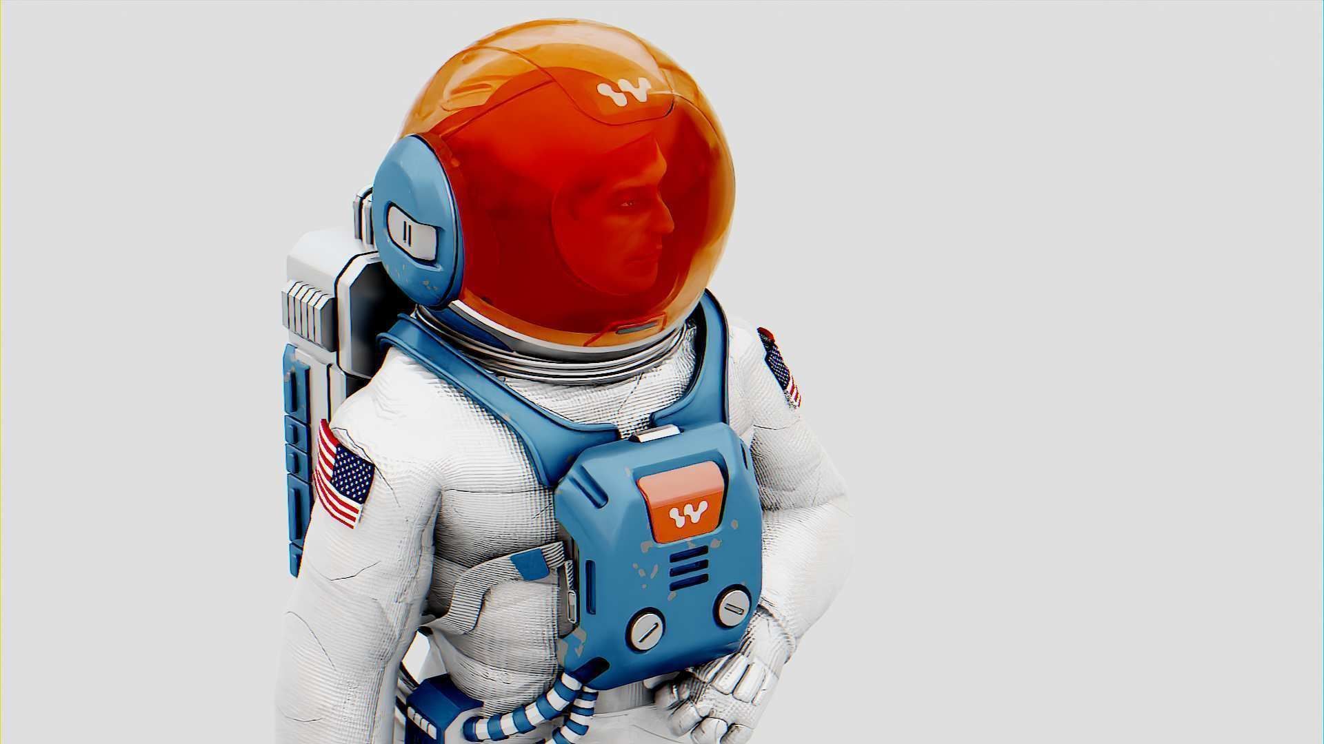 MARS COLONY ASTRONAUT RIGGED 3D model_11