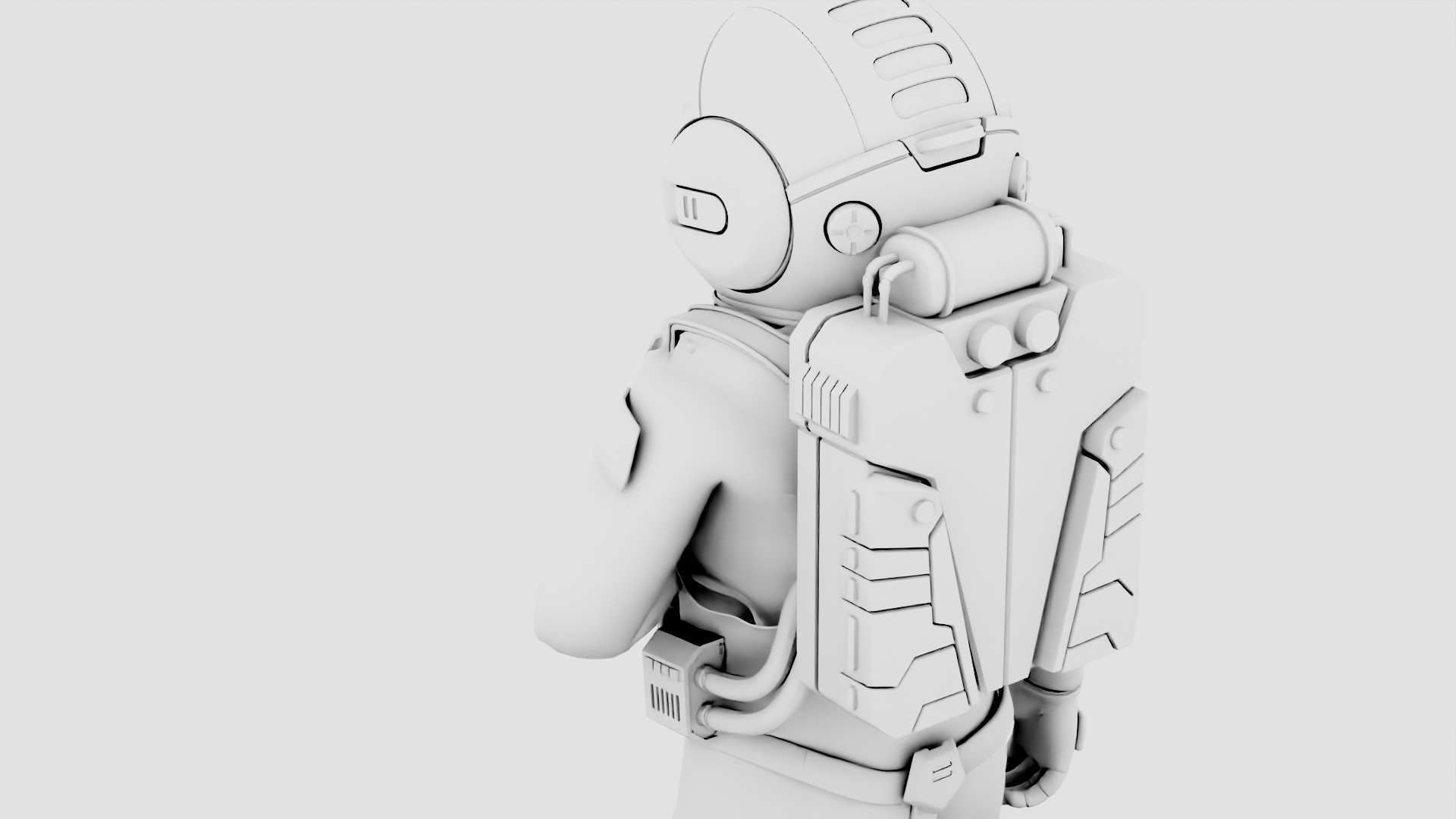 MARS COLONY ASTRONAUT RIGGED 3D model_33