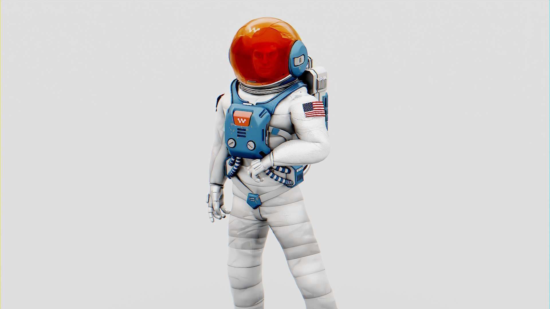 MARS COLONY ASTRONAUT RIGGED 3D model_20