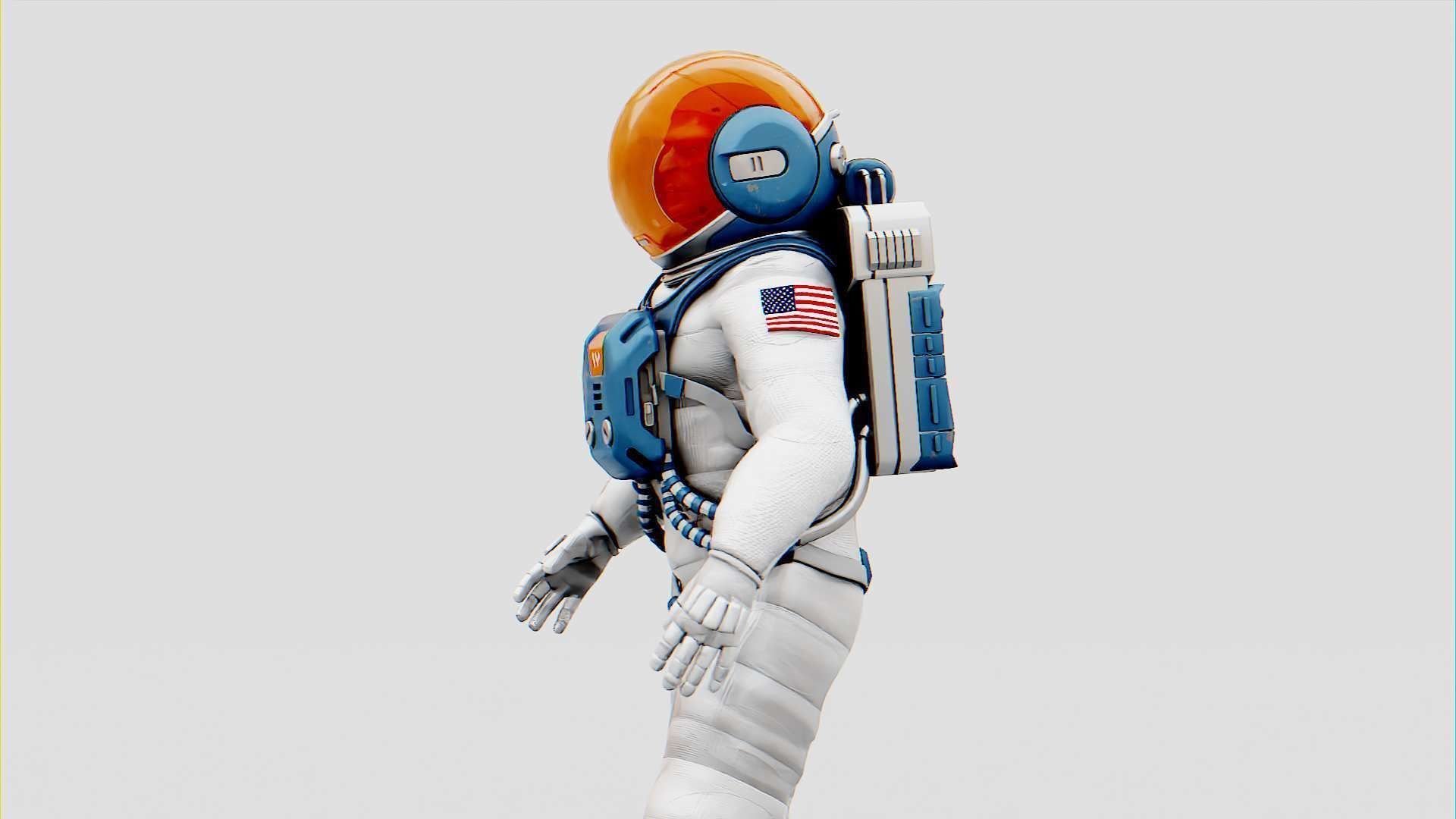 MARS COLONY ASTRONAUT RIGGED 3D model_26