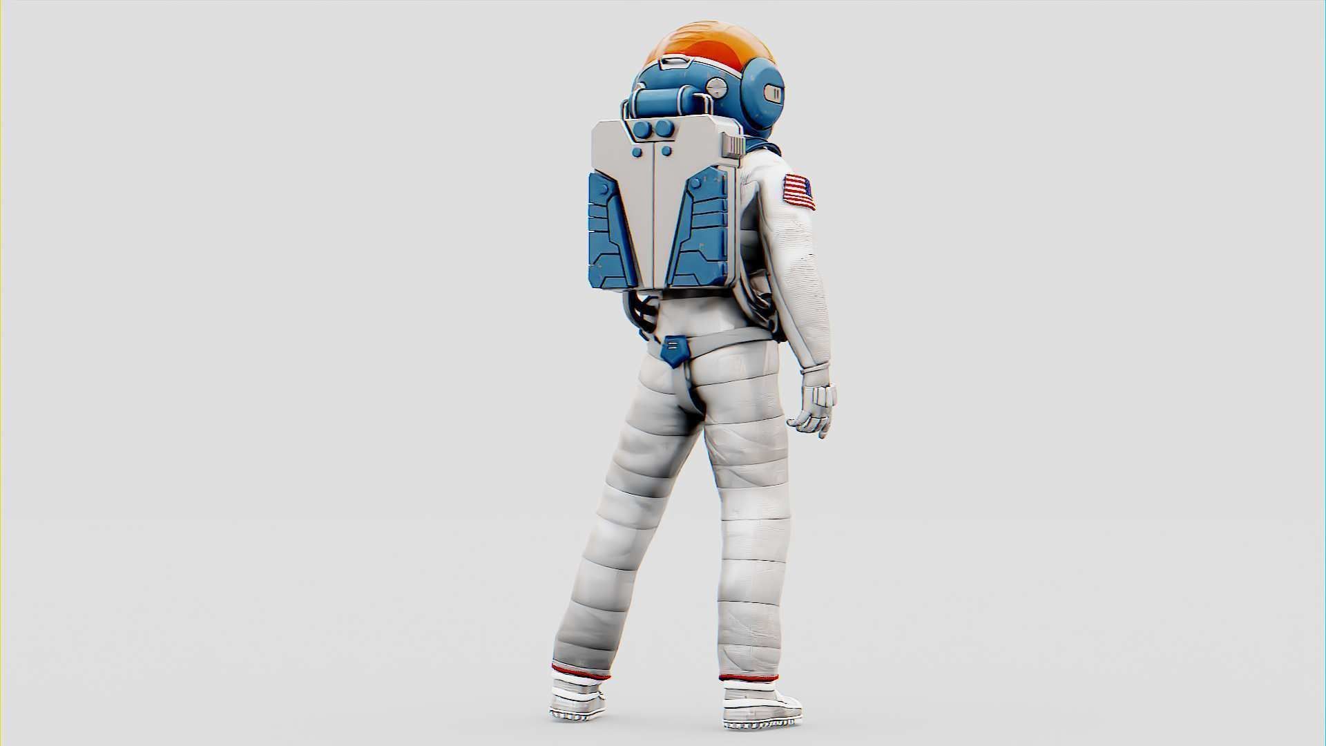 MARS COLONY ASTRONAUT RIGGED 3D model_7