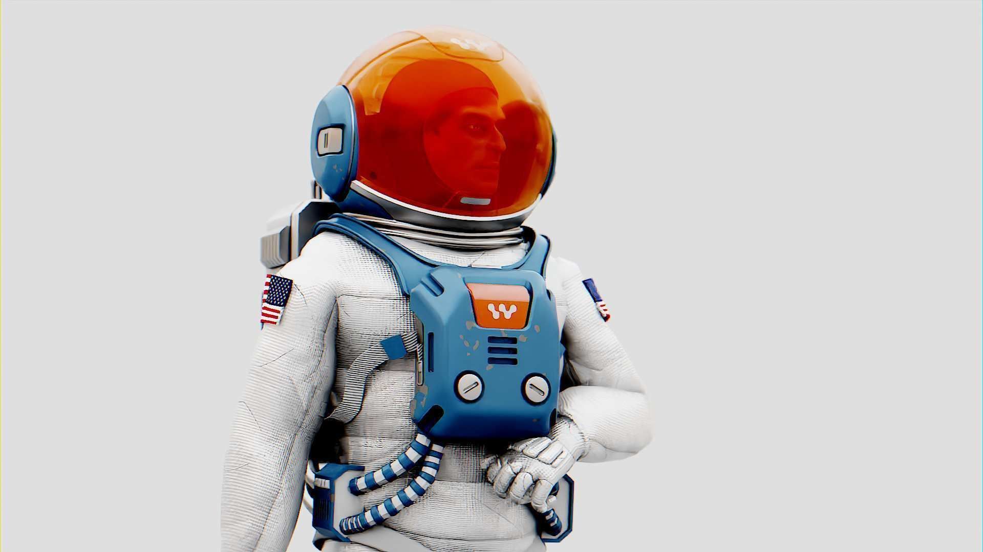 MARS COLONY ASTRONAUT RIGGED 3D model_19