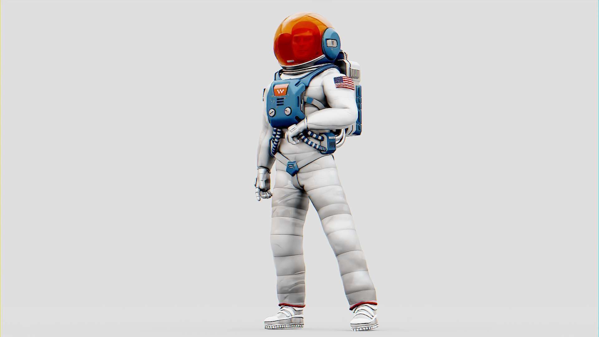 MARS COLONY ASTRONAUT RIGGED 3D model_3