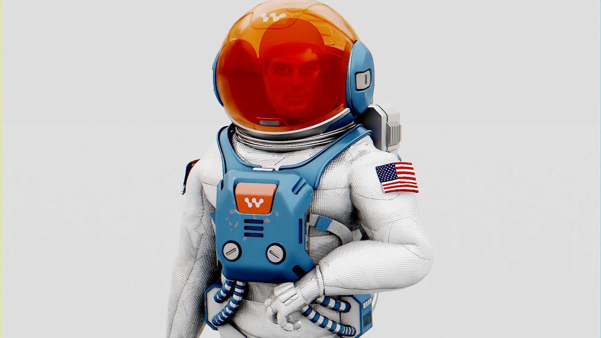 MARS COLONY ASTRONAUT RIGGED 3D model_10