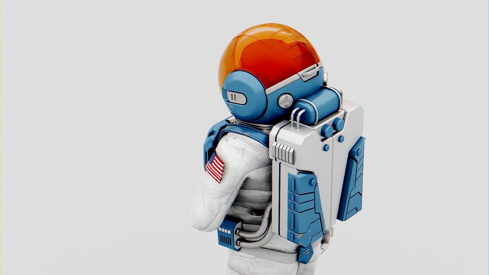 MARS COLONY ASTRONAUT RIGGED 3D model_14