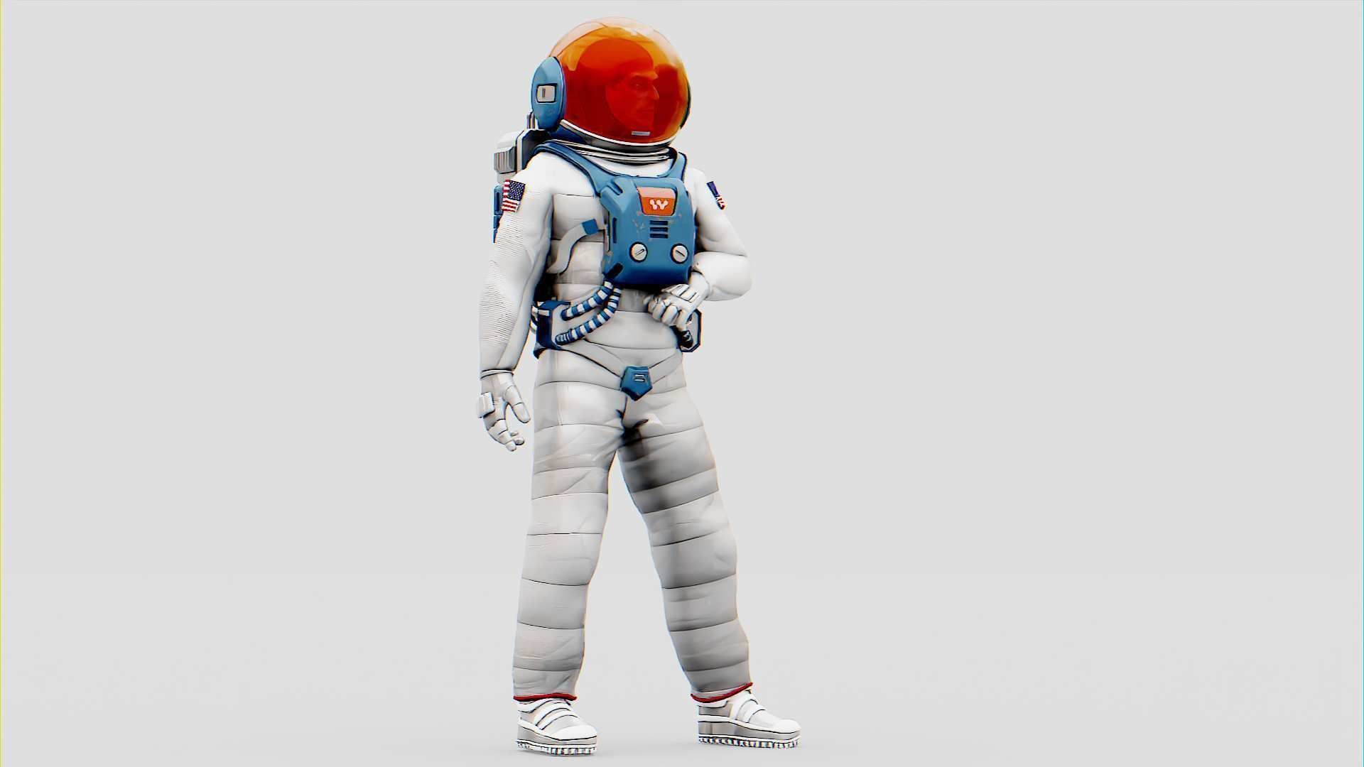 MARS COLONY ASTRONAUT RIGGED 3D model_5