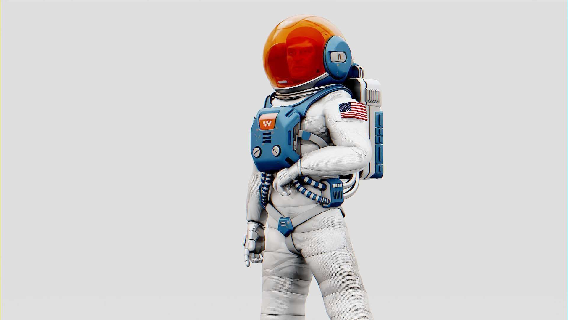 MARS COLONY ASTRONAUT RIGGED 3D model_9