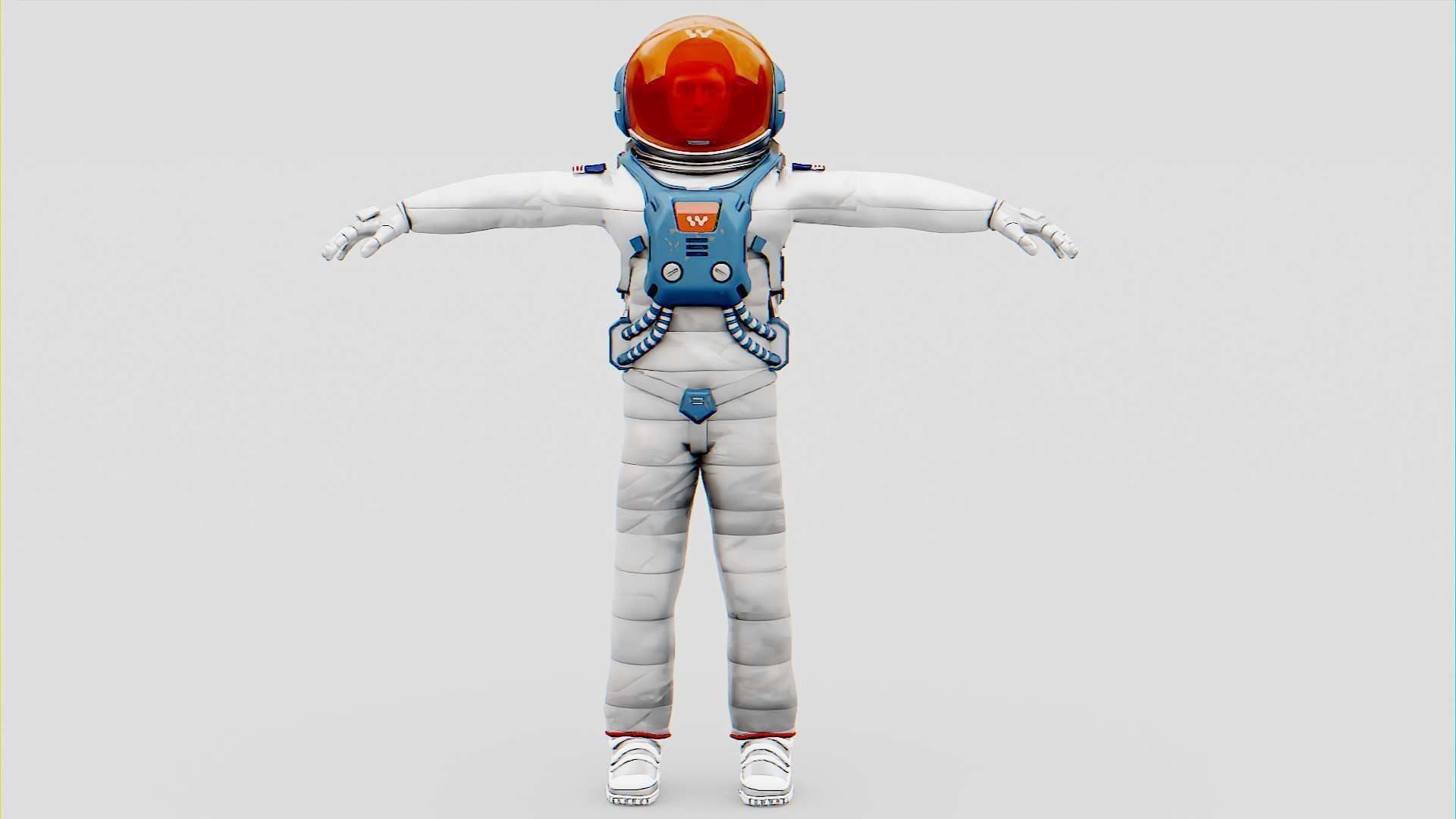 MARS COLONY ASTRONAUT RIGGED 3D model_28