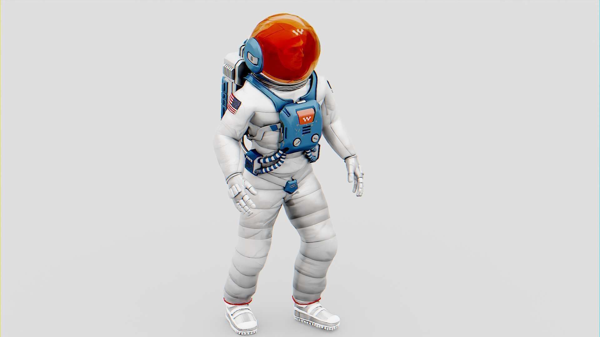 MARS COLONY ASTRONAUT RIGGED 3D model_23
