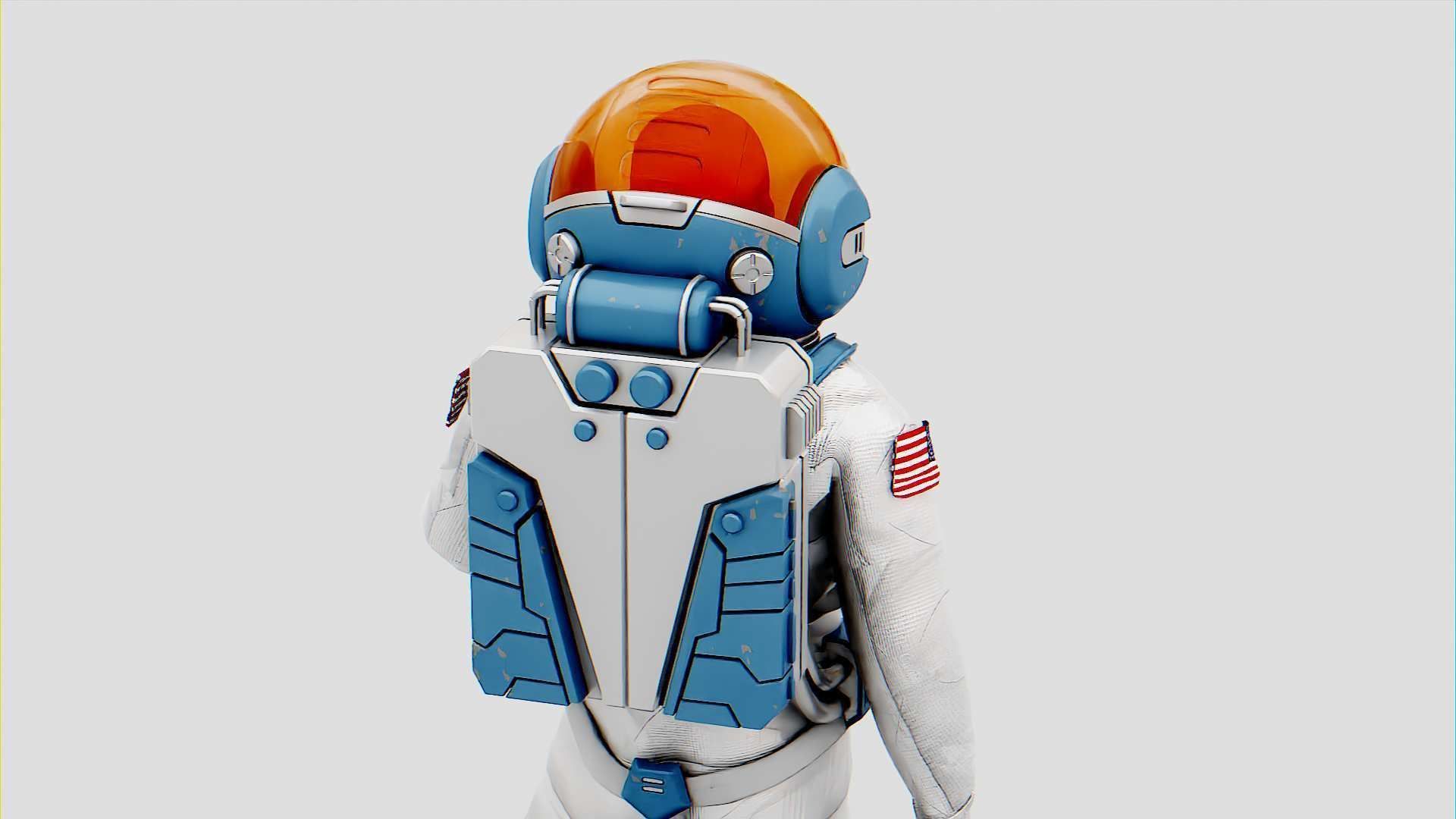 MARS COLONY ASTRONAUT RIGGED 3D model_13