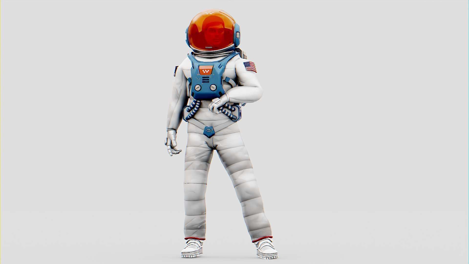 MARS COLONY ASTRONAUT RIGGED 3D model_4