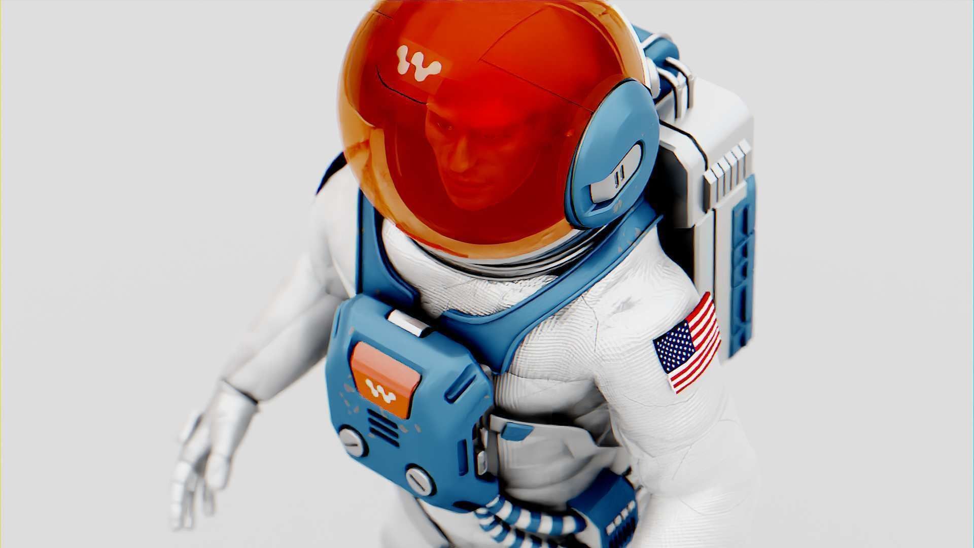 MARS COLONY ASTRONAUT RIGGED 3D model_24