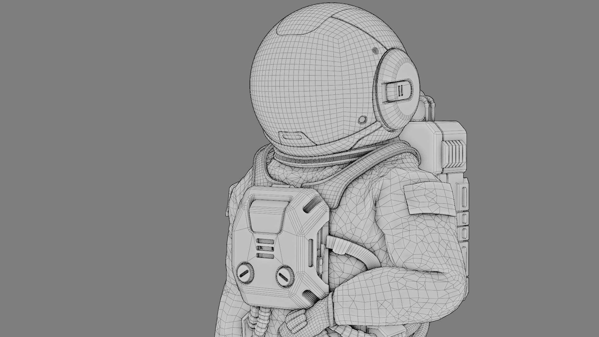 MARS COLONY ASTRONAUT RIGGED 3D model_38