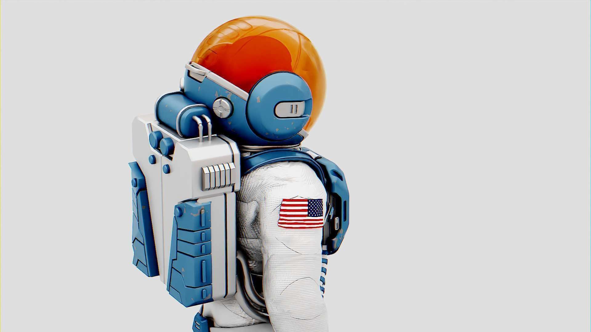MARS COLONY ASTRONAUT RIGGED 3D model_12